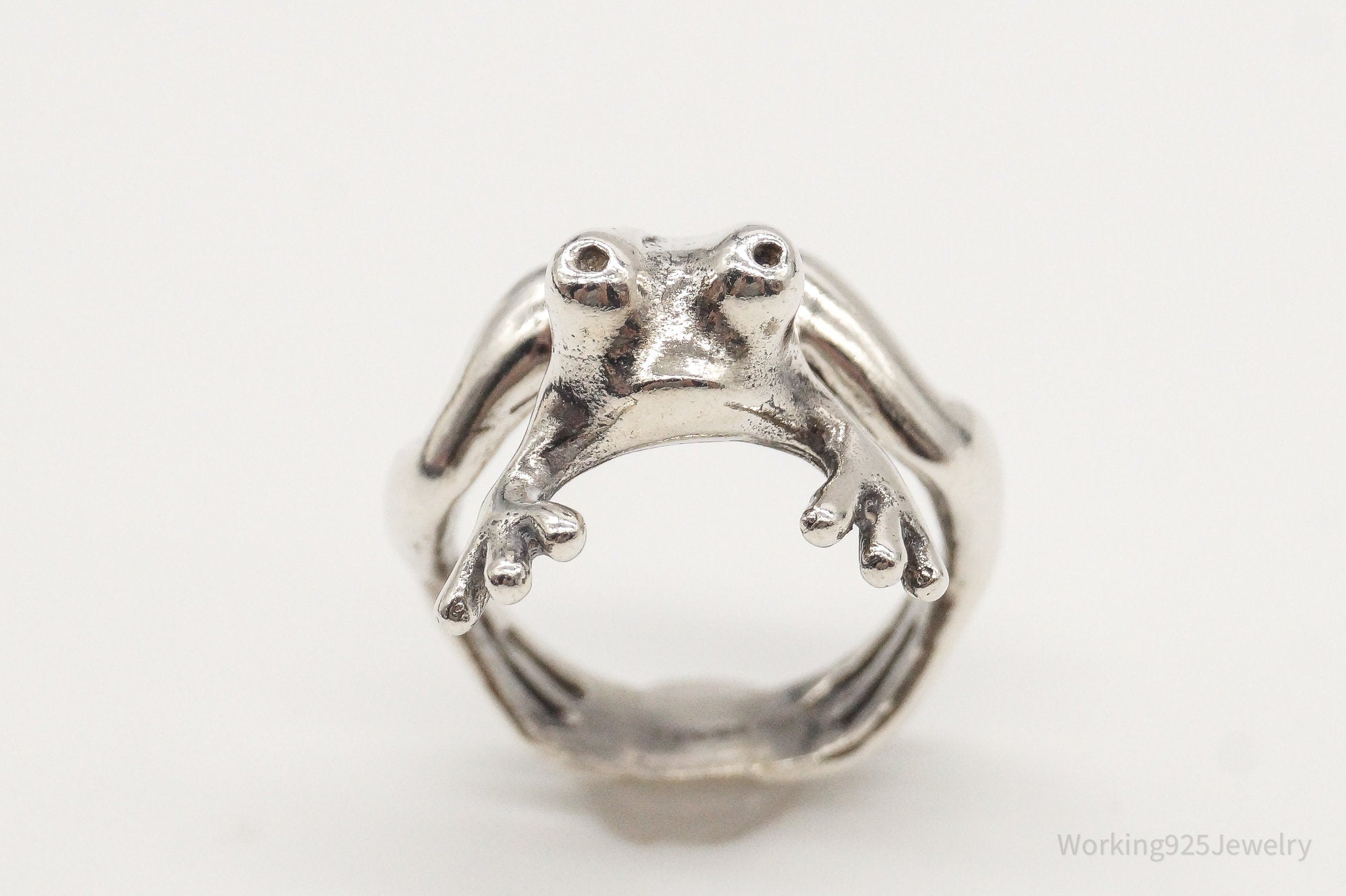 Vintage Frog Sterling Silver Ring - Size 5.25