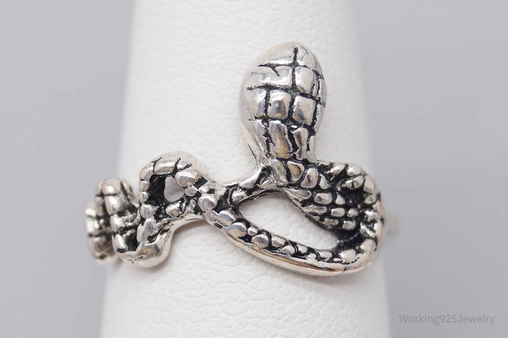 Vintage Silver Snake Ring - Size 6.5