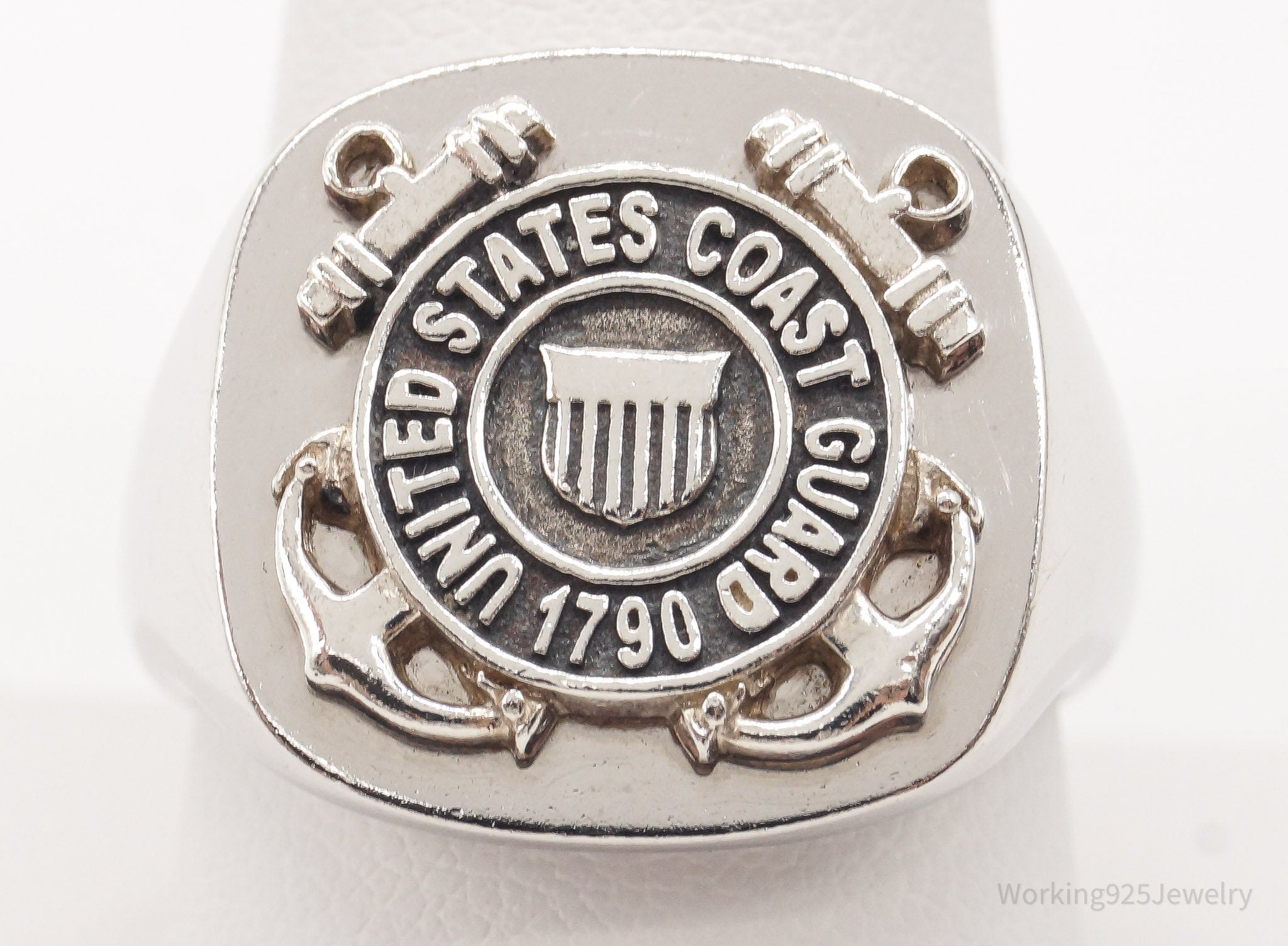 Vintage United States Coast Guard Sterling Silver Ring Size 9.75