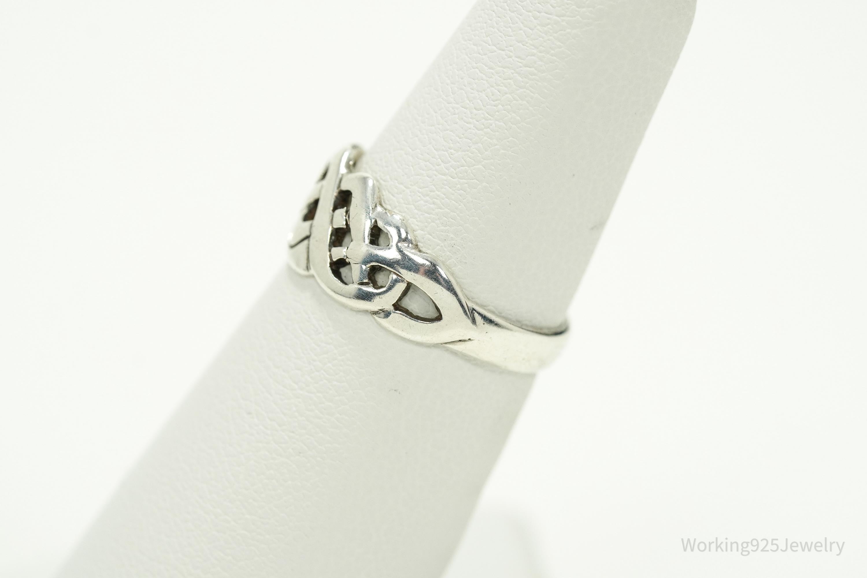 Vintage Irish Celtic Knots Sterling Silver Ring - Size 5.5