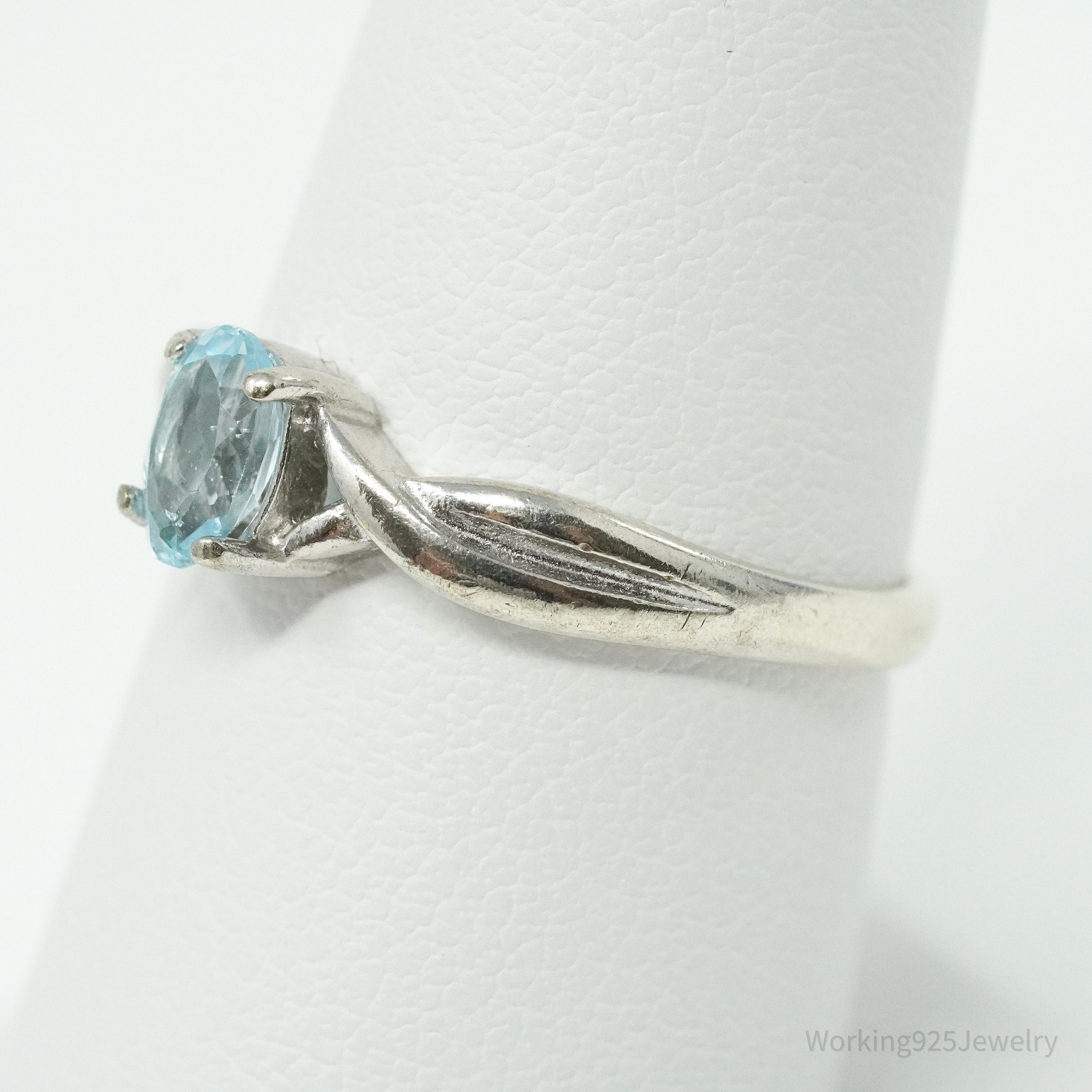 Vintage Ross Simons Blue Topaz Sterling Silver Ring - Size 7