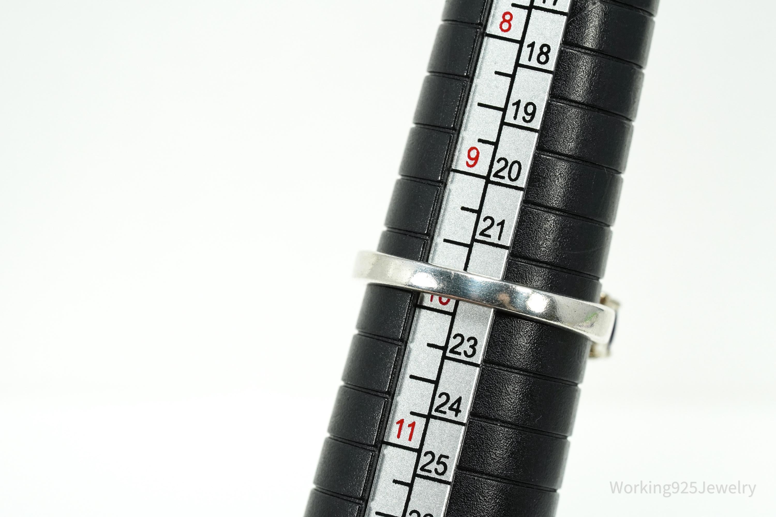 Vintage Amethyst Sterling Silver Ring - Size 9.75