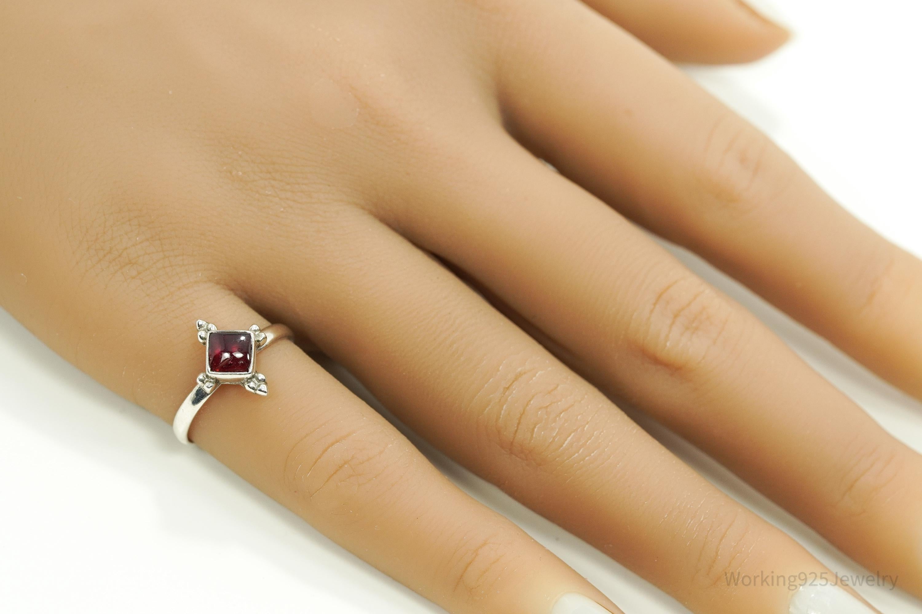 Vintage Rhodolite Garnet Sterling Silver Ring - Size 6.5