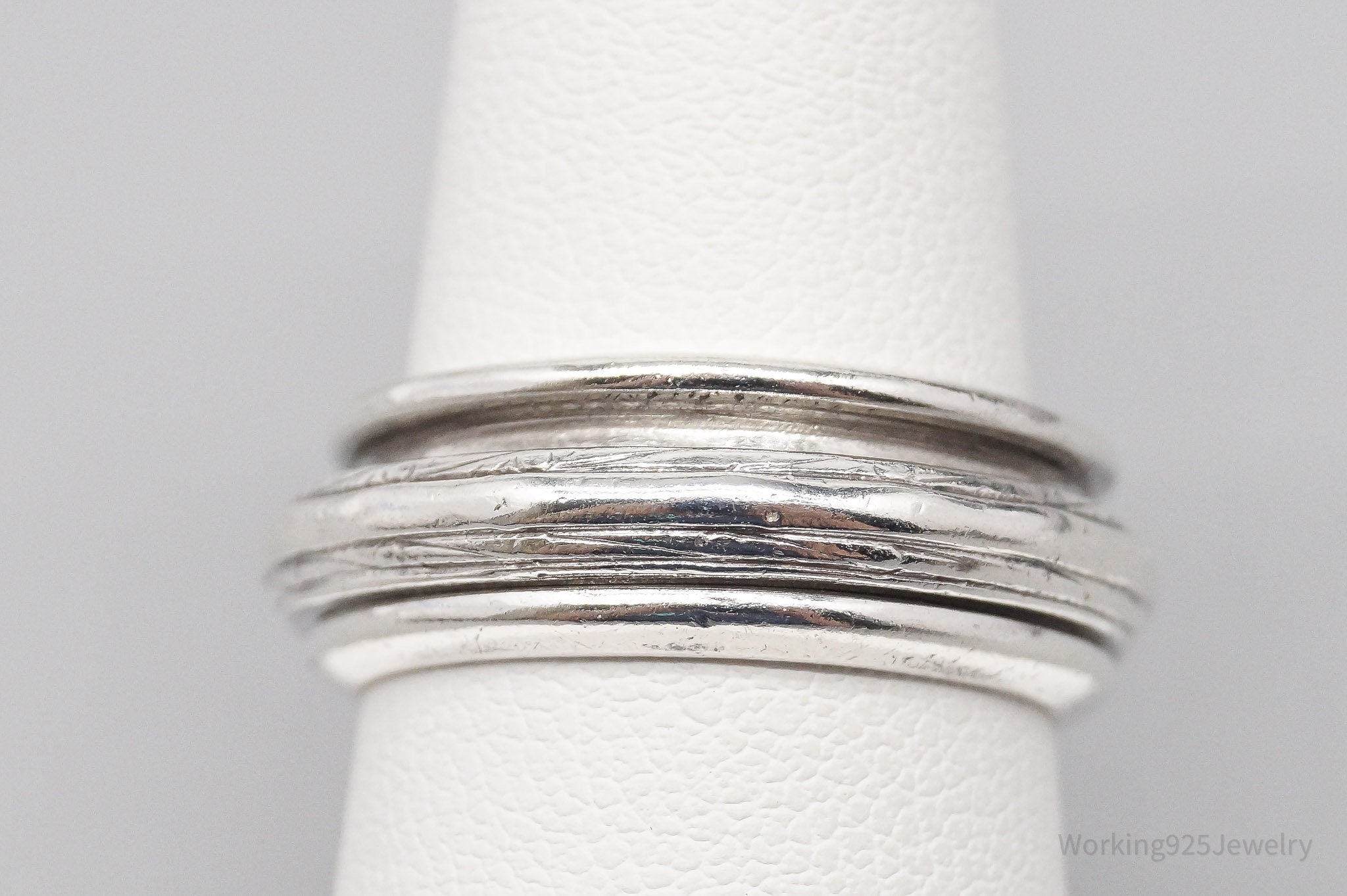 Vintage Sterling Silver Spinner Band Ring - Size 7.5