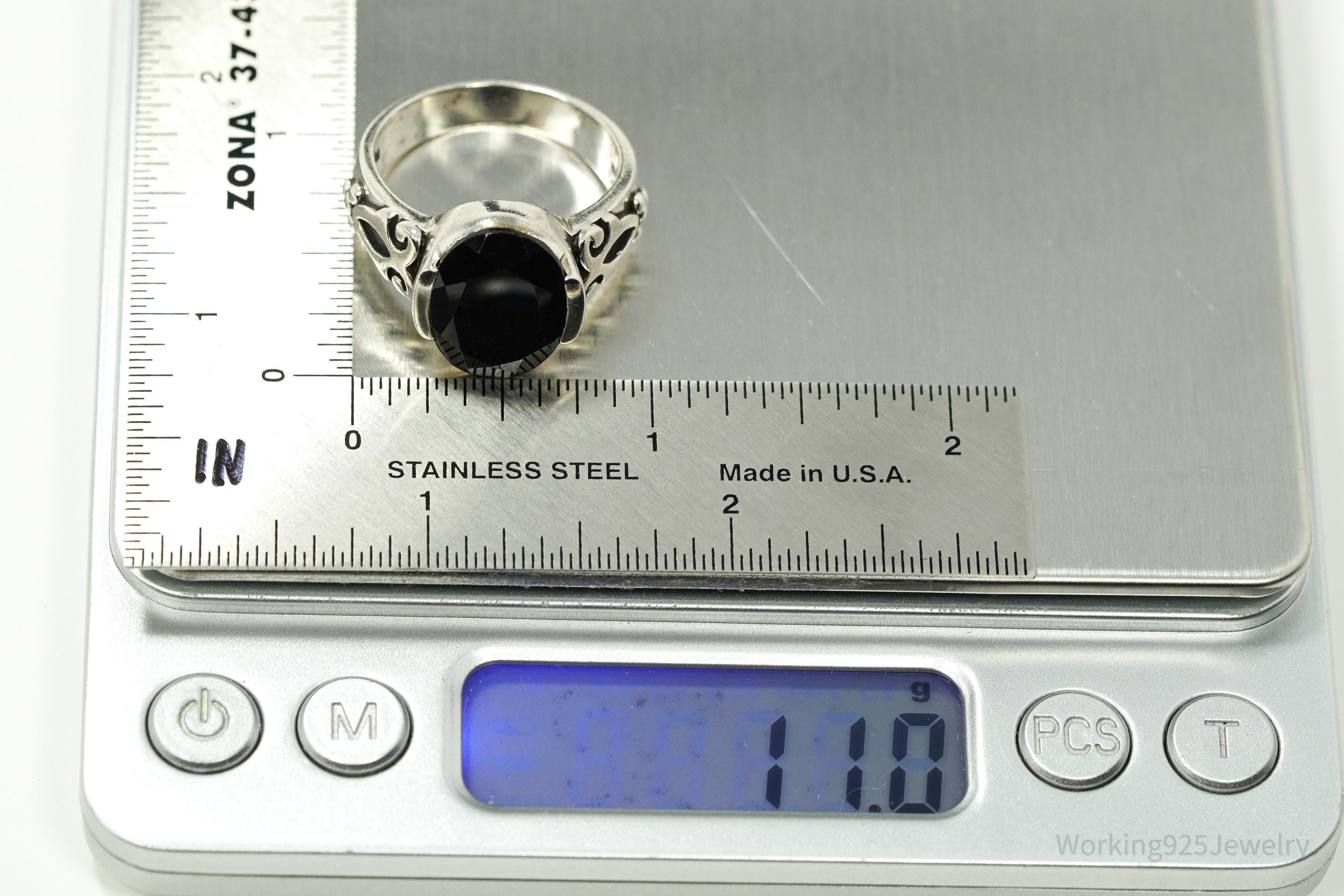 Vintage Designer Silpada Black Onyx Sterling Silver Ring - Size 11