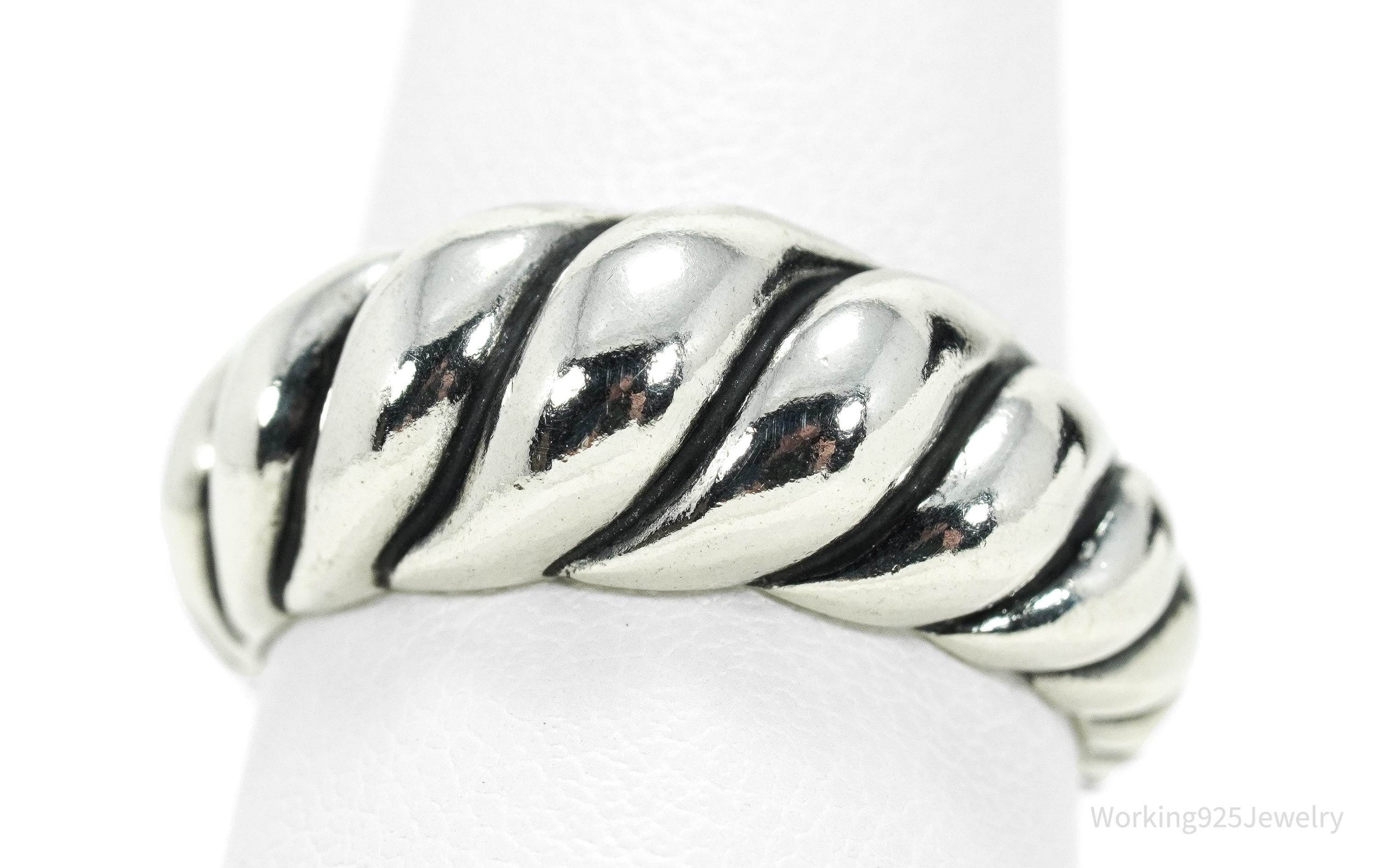 Vintage Native Designer Carolyn Pollack Relios Twist Sterling Silver Ring - Size 7