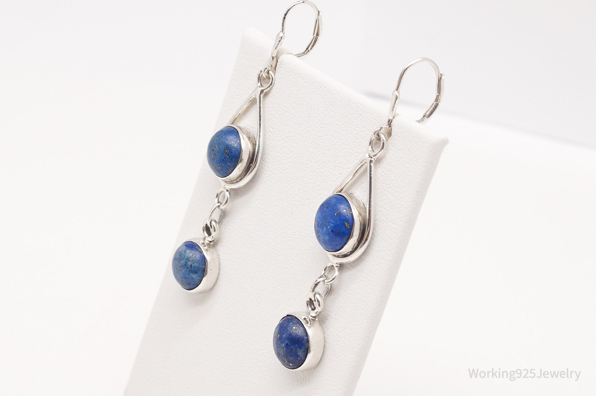 Vintage Lapis Lazuli Sterling Silver Earrings