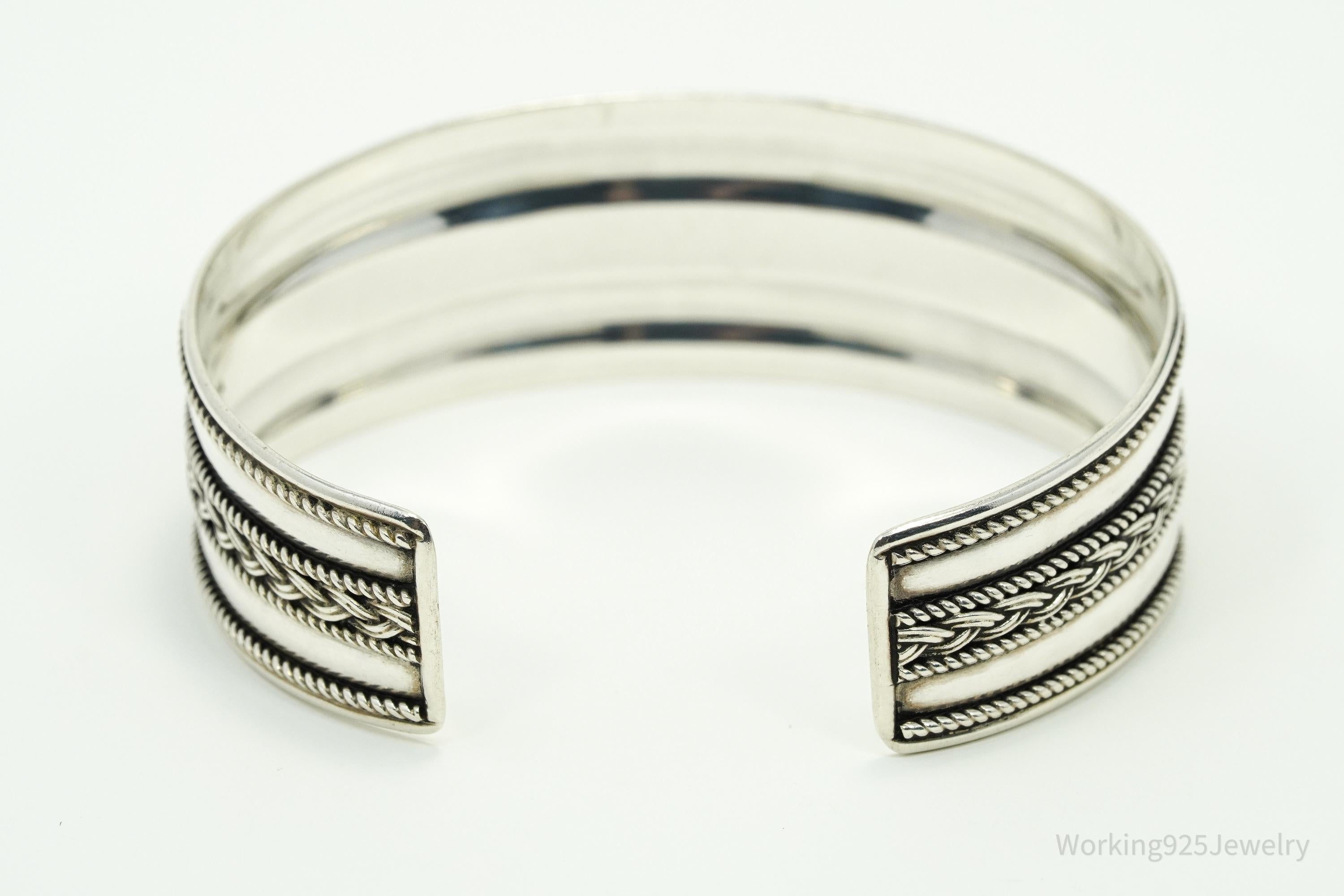 Vintage Designer BA Suarti Sterling Silver Cuff Bracelet 7.25"