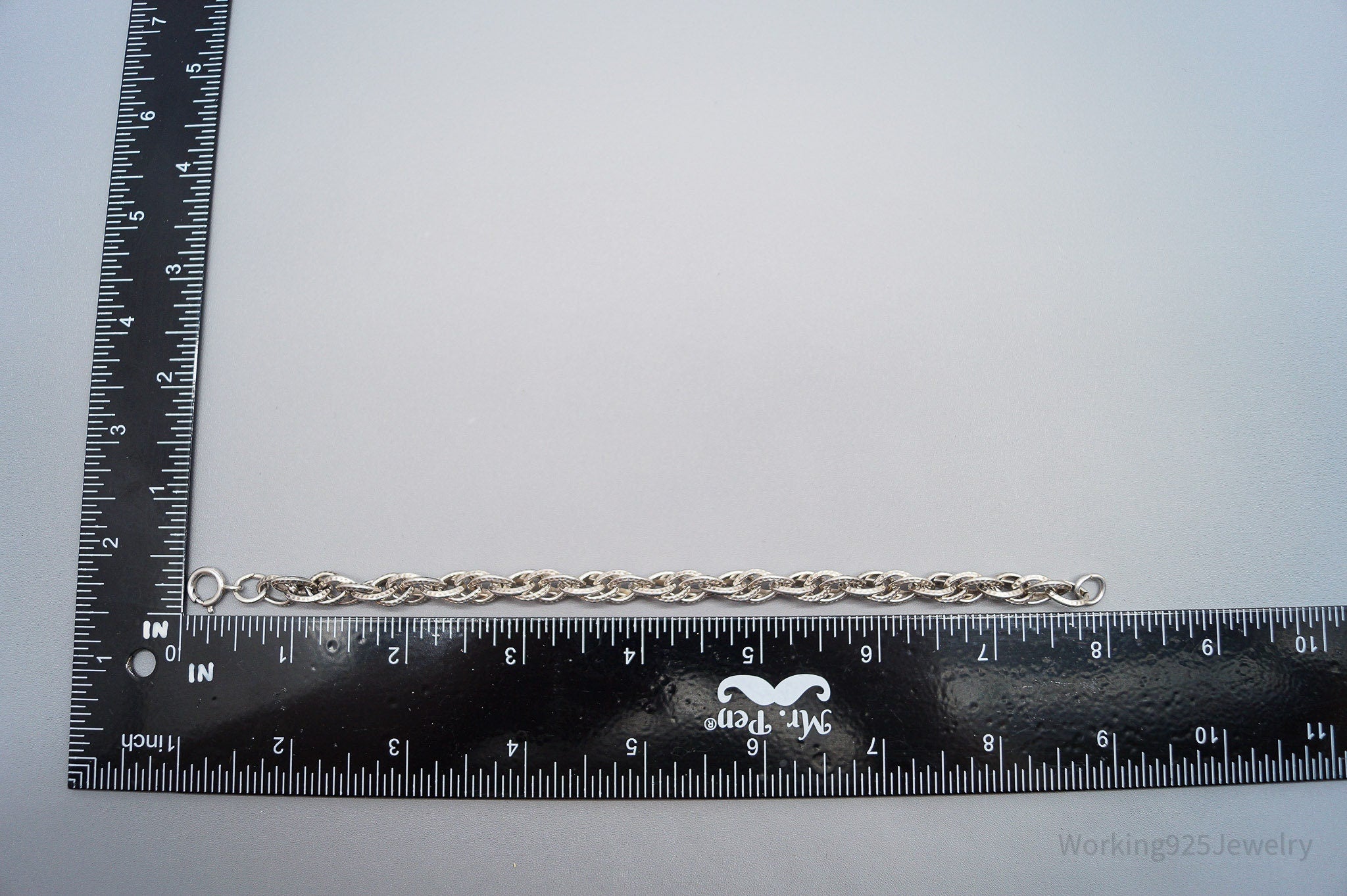 Vintage Prolite Chain Link Sterling Silver Bracelet - 8"