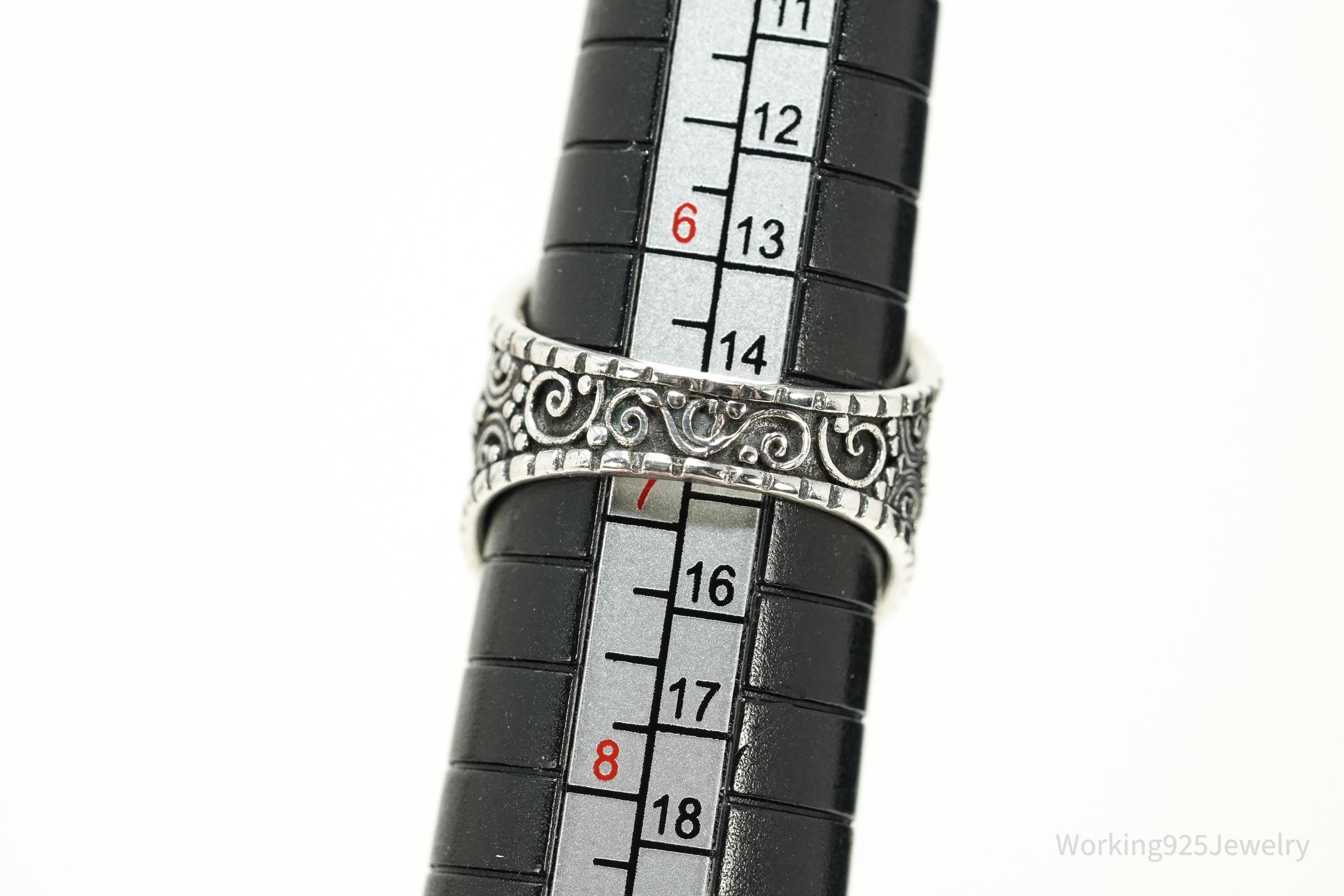 Vintage NK Lapis Lazuli Sterling Silver Statement Ring Size 6.75