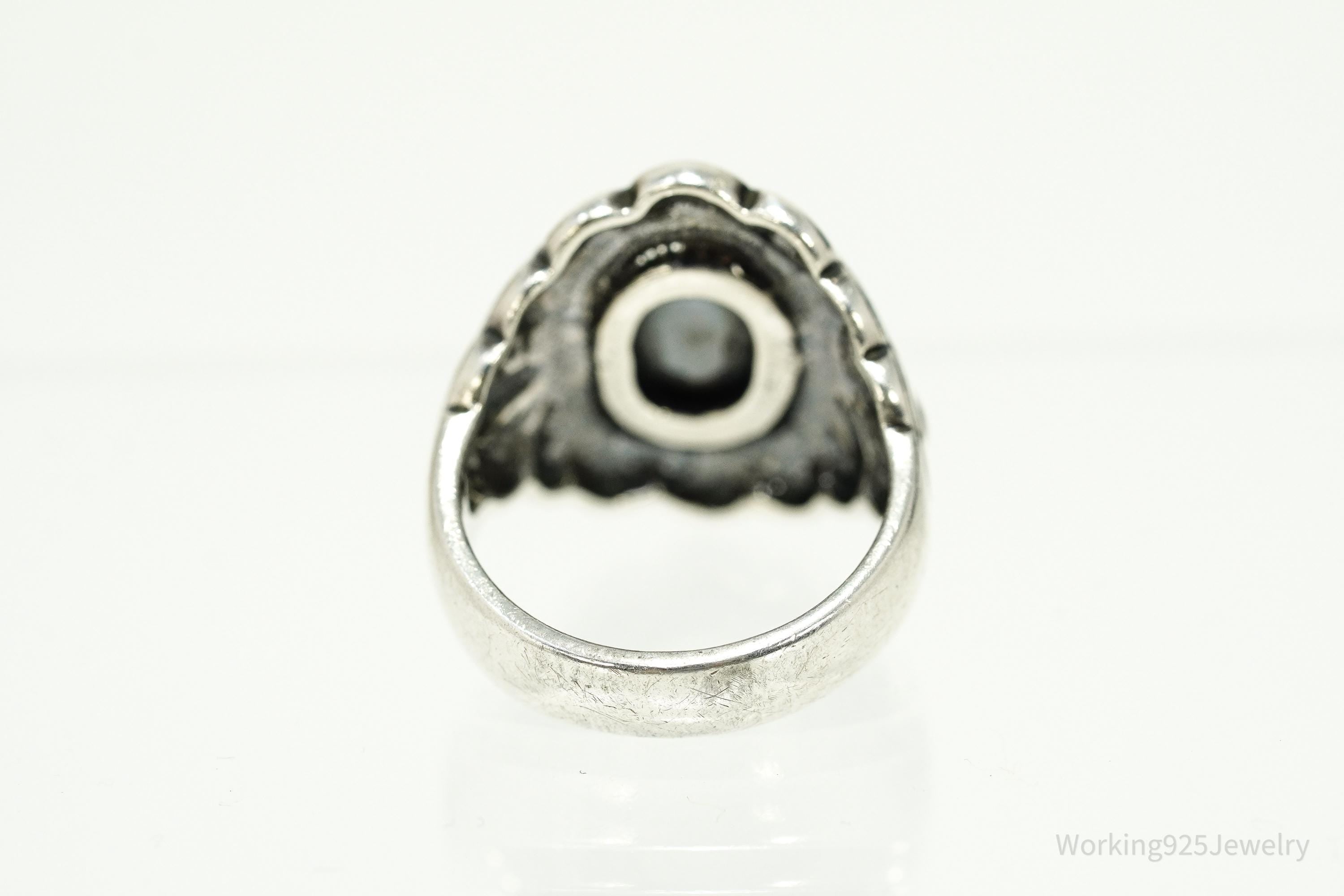 Vintage Native Carolyn Pollack Turquoise Sterling Silver Ring - Size 8