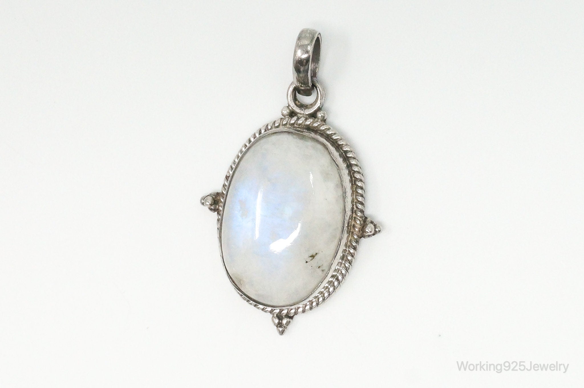 Vintage Moonstone Sterling Silver Southwestern Necklace Pendant