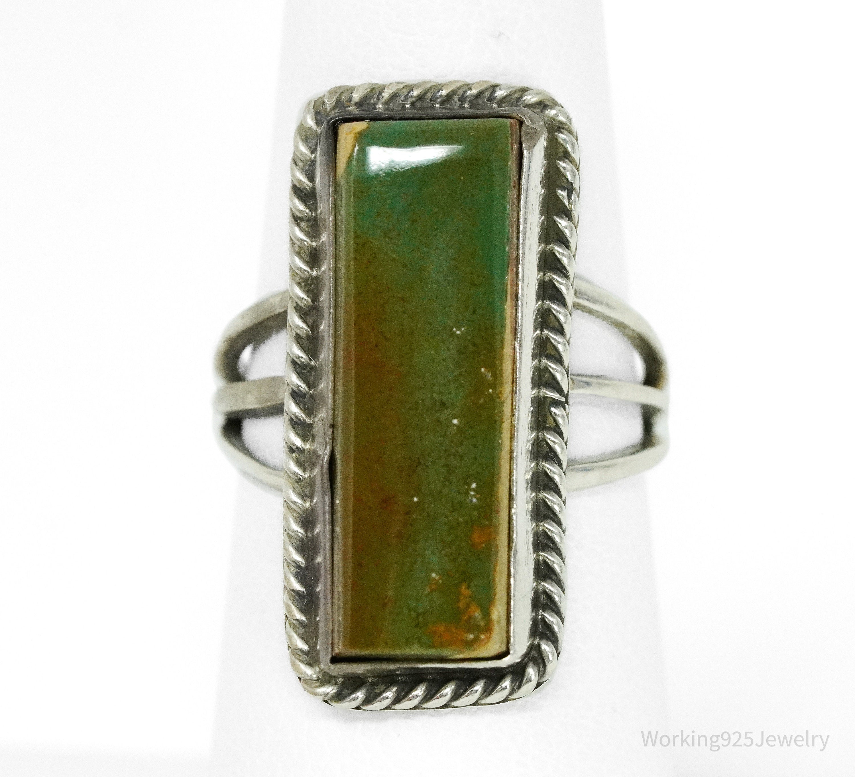 Vintage Native American Turquoise Sterling Silver Ring Size 6.25