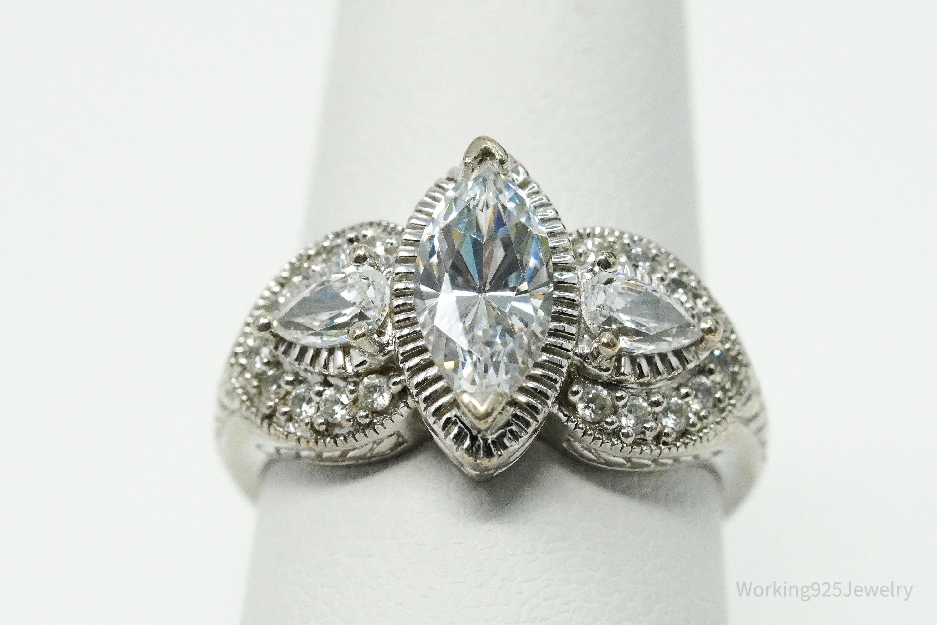 Vintage Lenox Cubic Zirconia Sterling Silver Ring Size 6