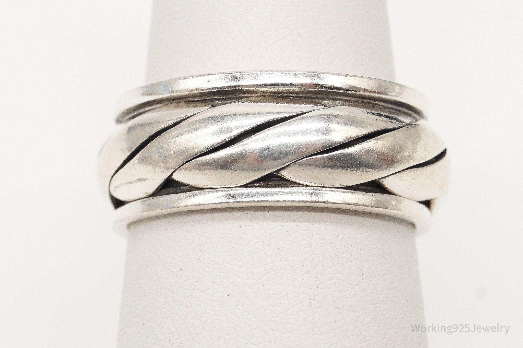 Vintage Sterling Silver Spinner Band Ring Size 6.5