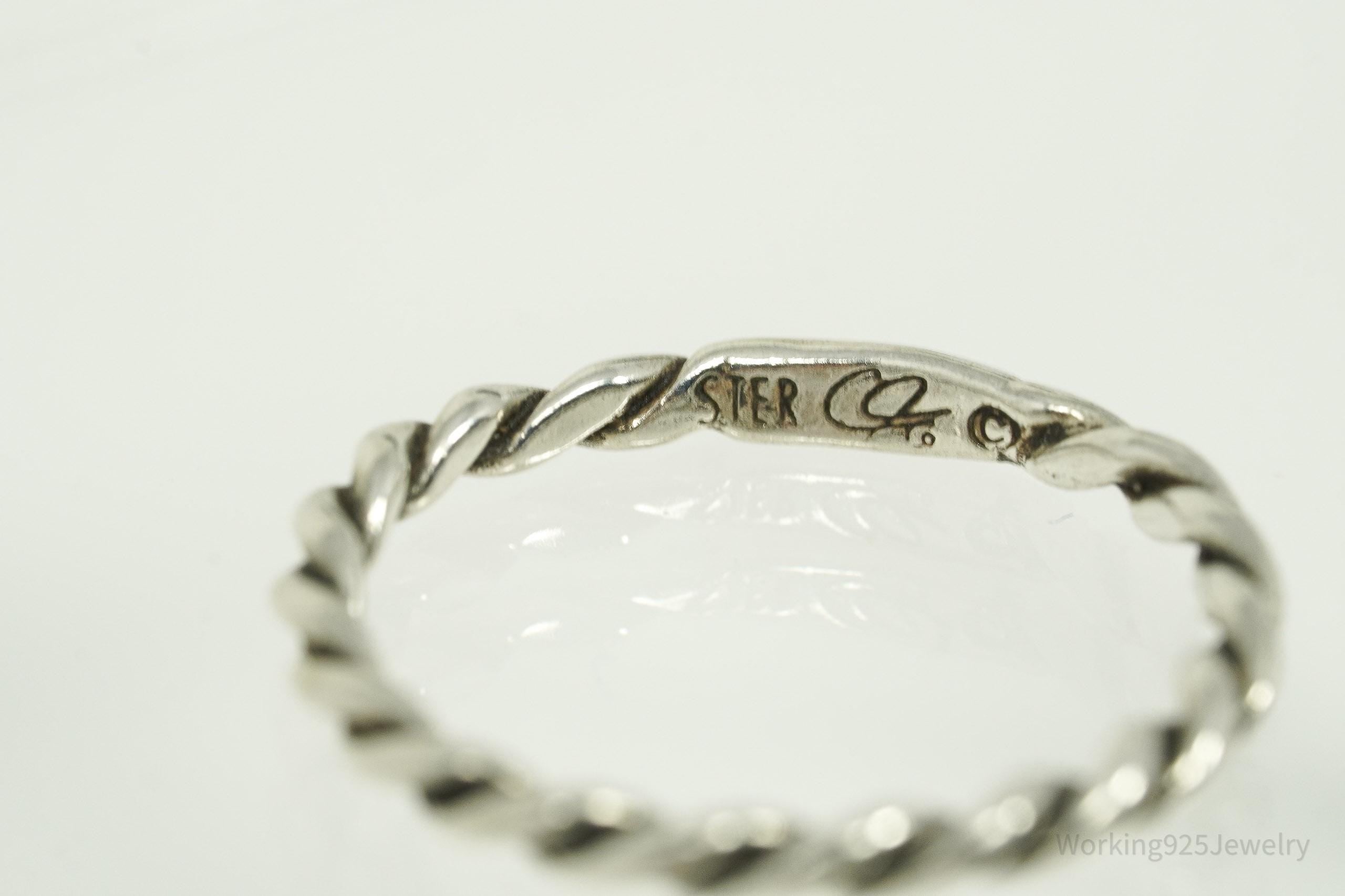 Vintage Native Designer Carolyn Pollack Sterling Silver Band Ring Size 7.25