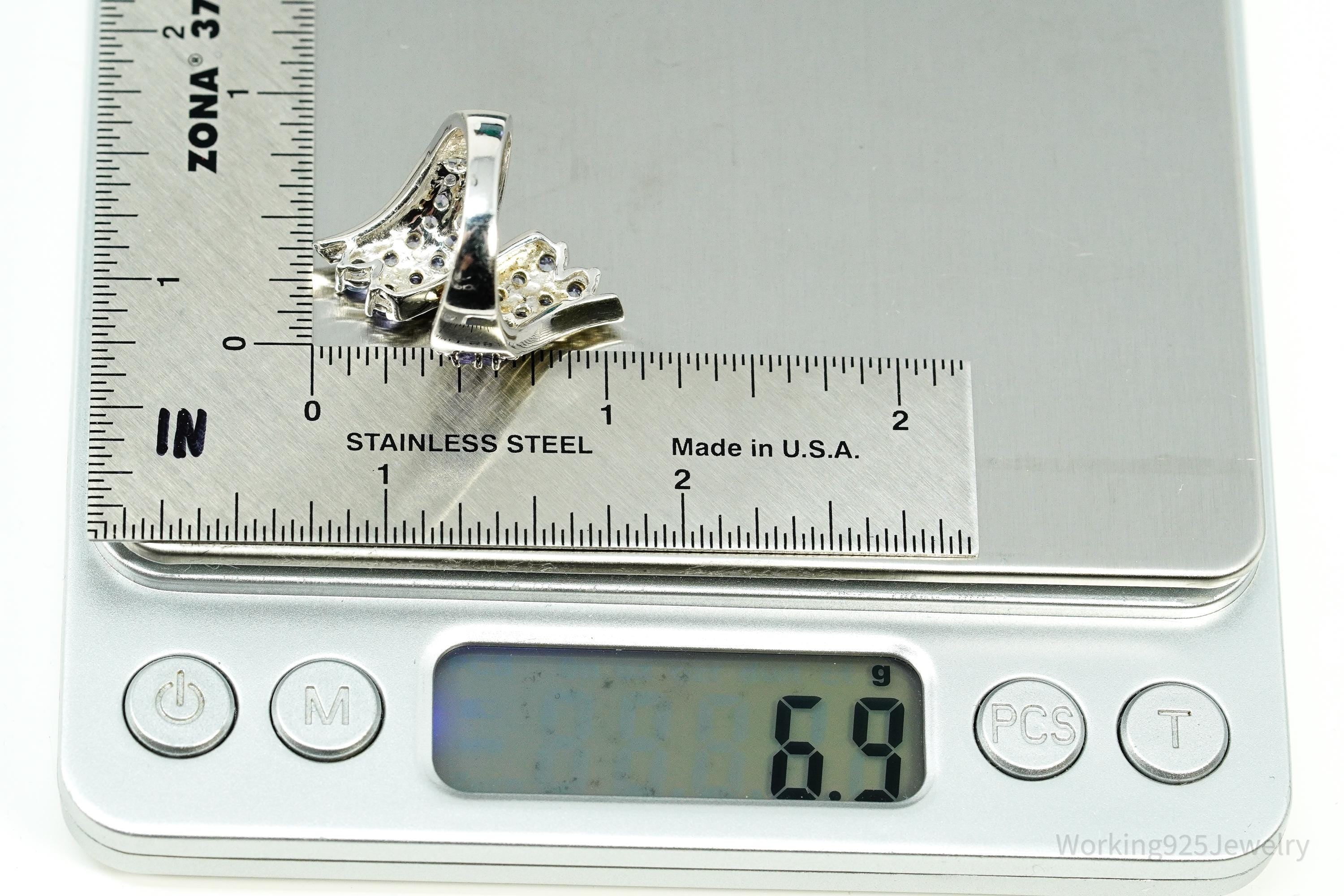 Tanzanite Sterling Silver Ring - Size 5.75