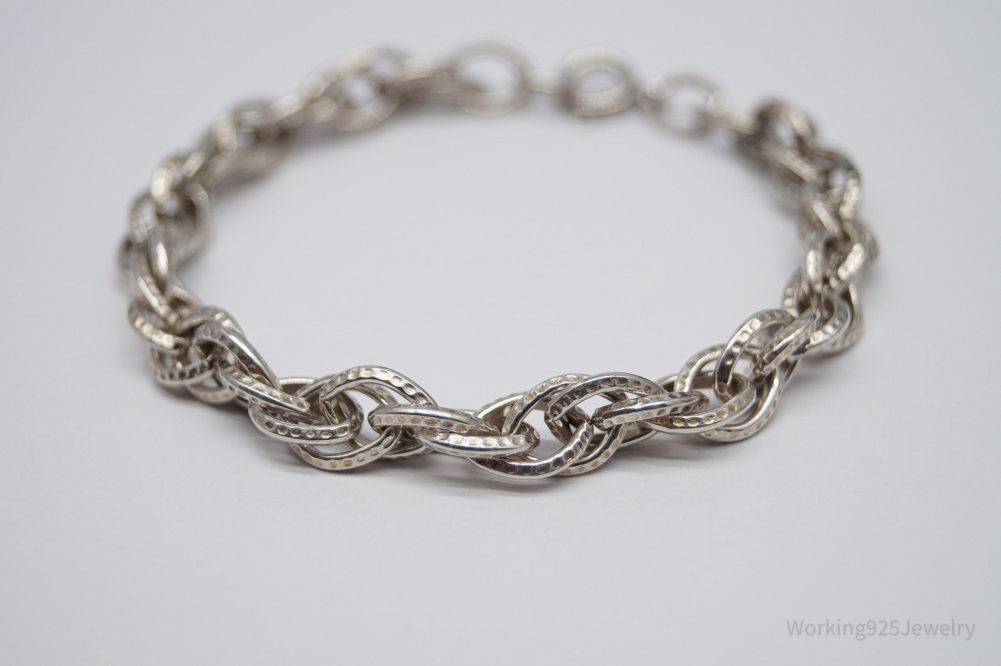 Vintage Prolite Chain Link Sterling Silver Bracelet - 8"