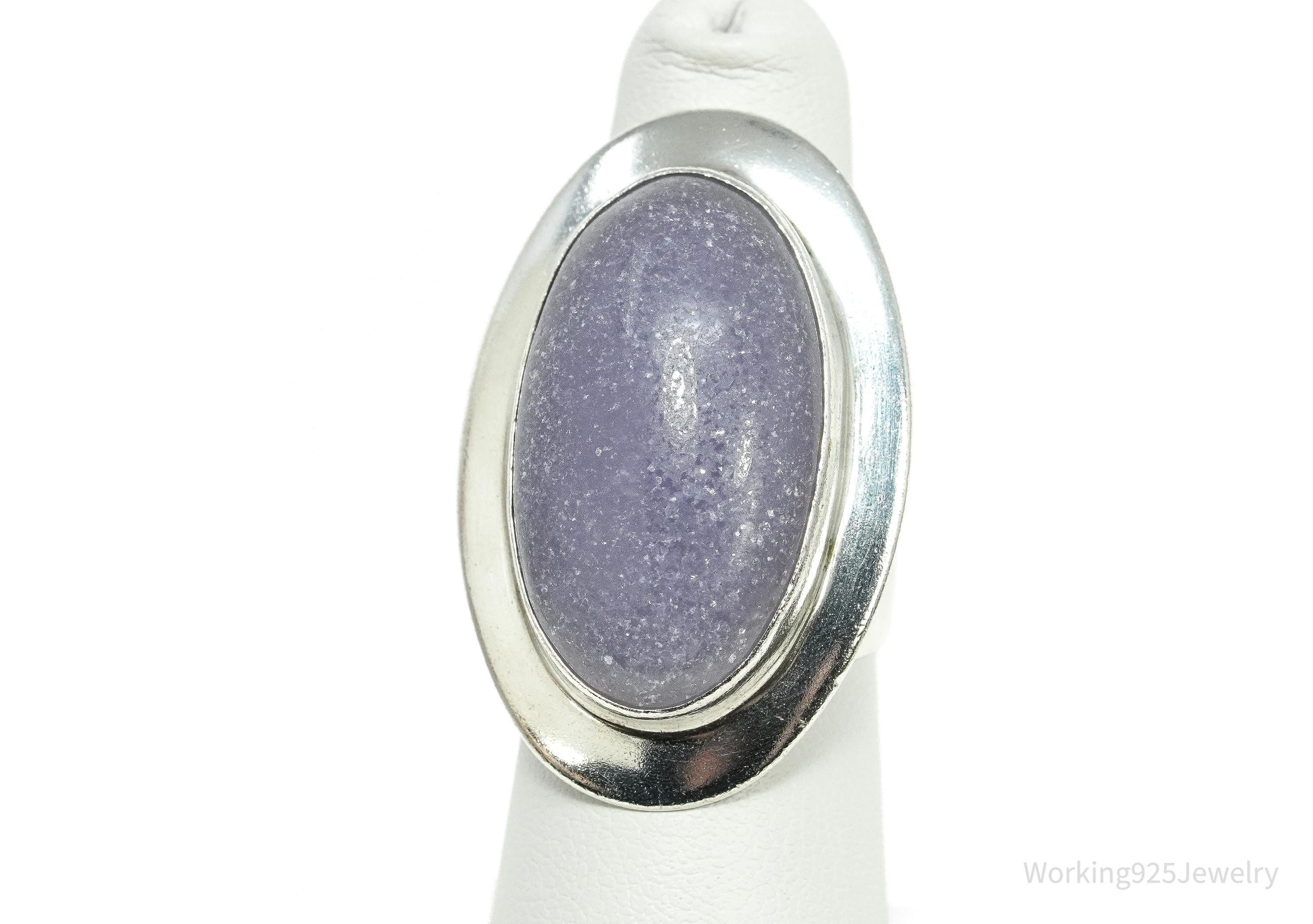 Vintage Desert Rose Trading Co Purple Jade Sterling Silver Ring Size 7
