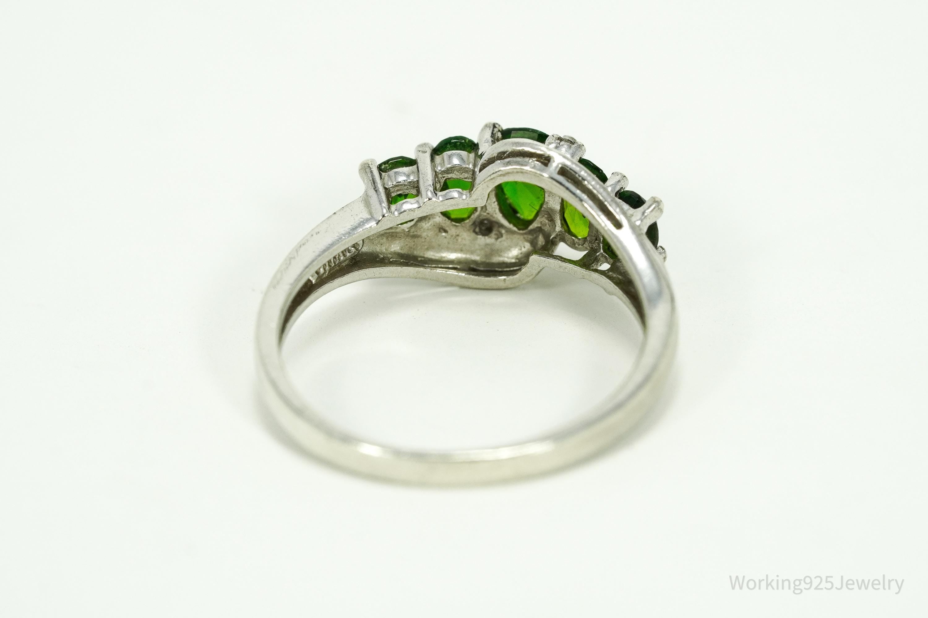 HT Green Chrome Diopside Sterling Silver Ring - Size 8