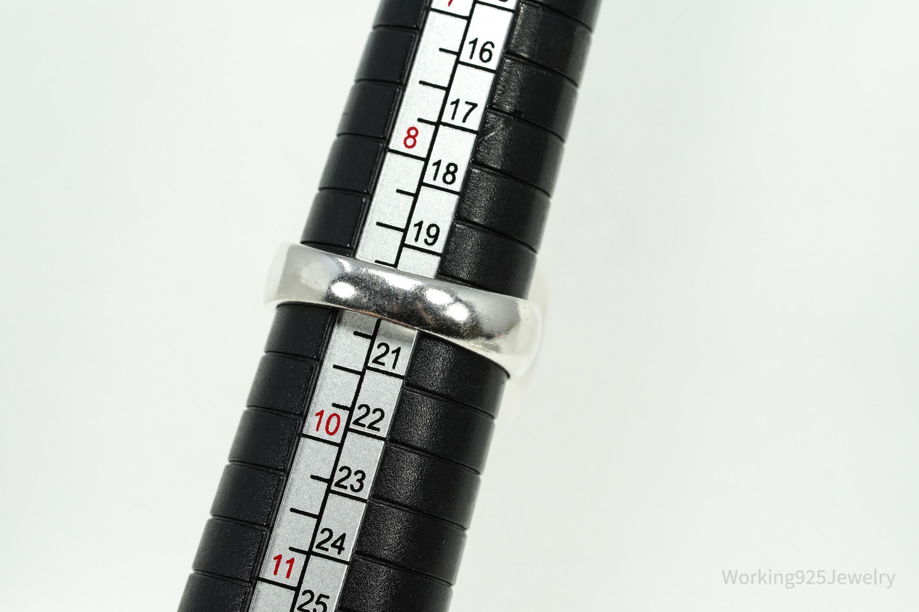 Vintage Large Blue Larimar Sterling Silver Ring - Size 9