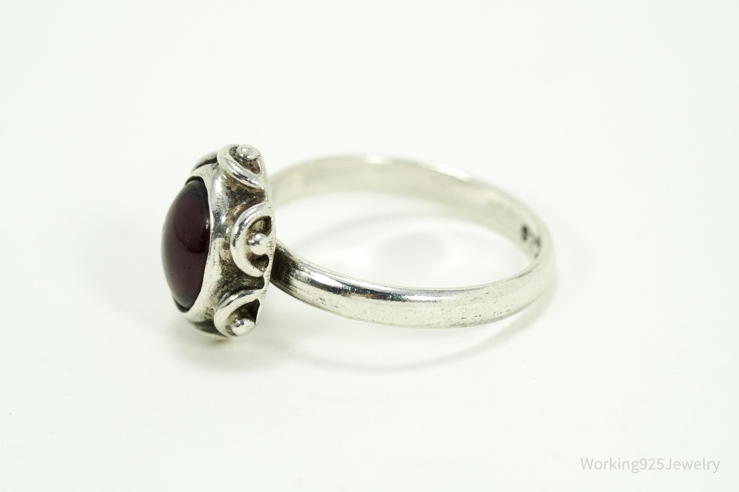 Vintage Rhodolite Garnet Sterling Silver Ring - Size 7