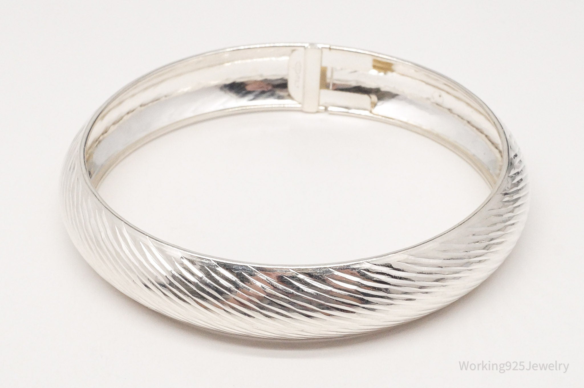 Vintage Italian Designer LIRM Textured Sterling Silver Bracelet