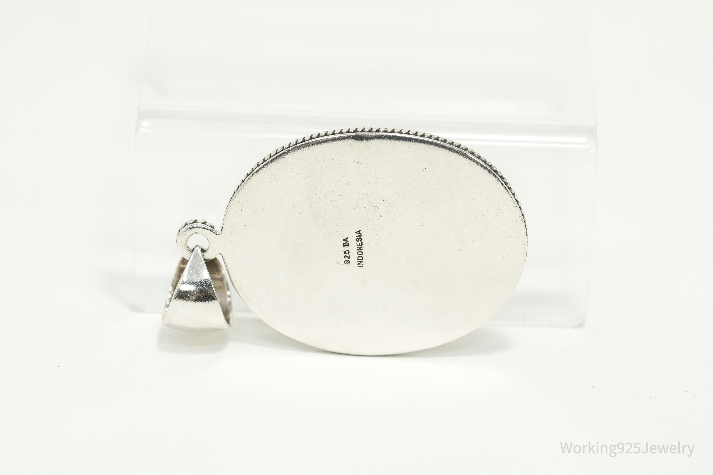 Large Carnelian Sterling Silver Pendant • Vintage BA Suarti Designer Jewelry