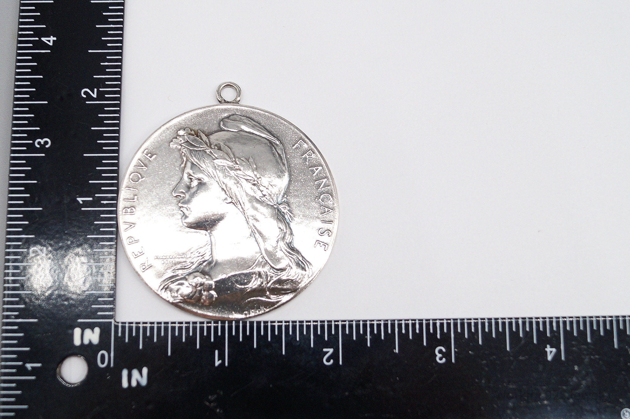 RARE Large Antique 1909 Nogent Joinville Sailing Society France Silver Medal