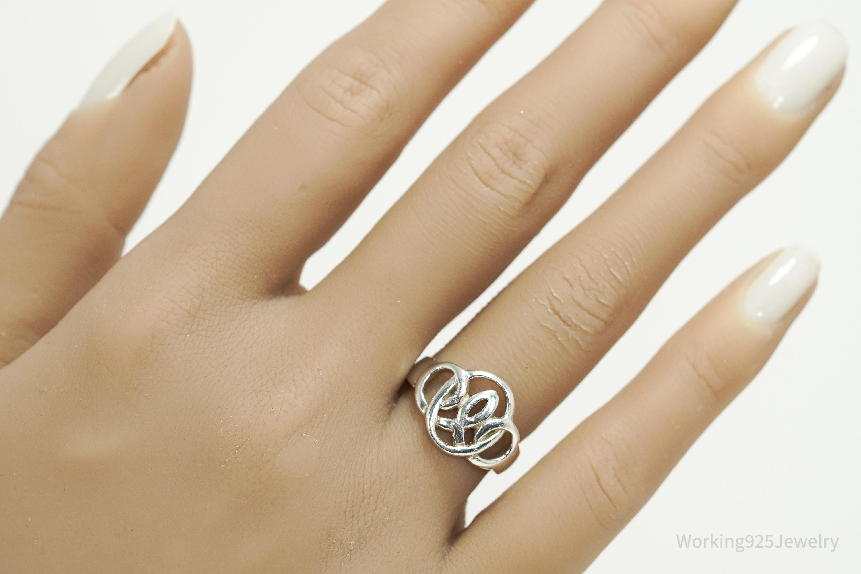 Vintage Ichthus Fish Sterling Silver Ring - Size 7.25