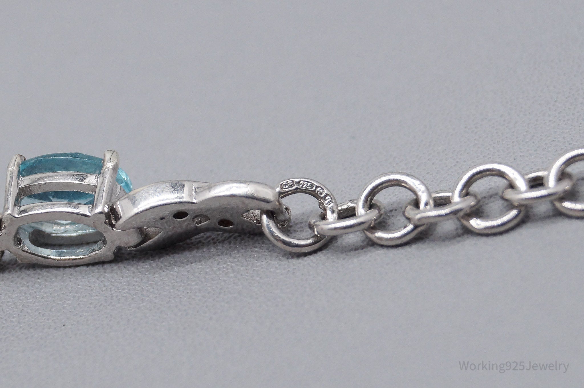 JTV TGGC Blue & White Topaz Sterling Silver Bracelet / Anklet