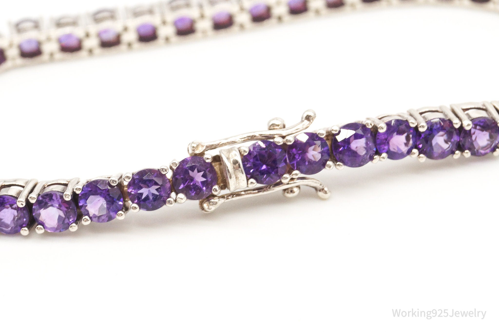 Vintage Purple Cubic Zirconia Sterling Silver Bracelet