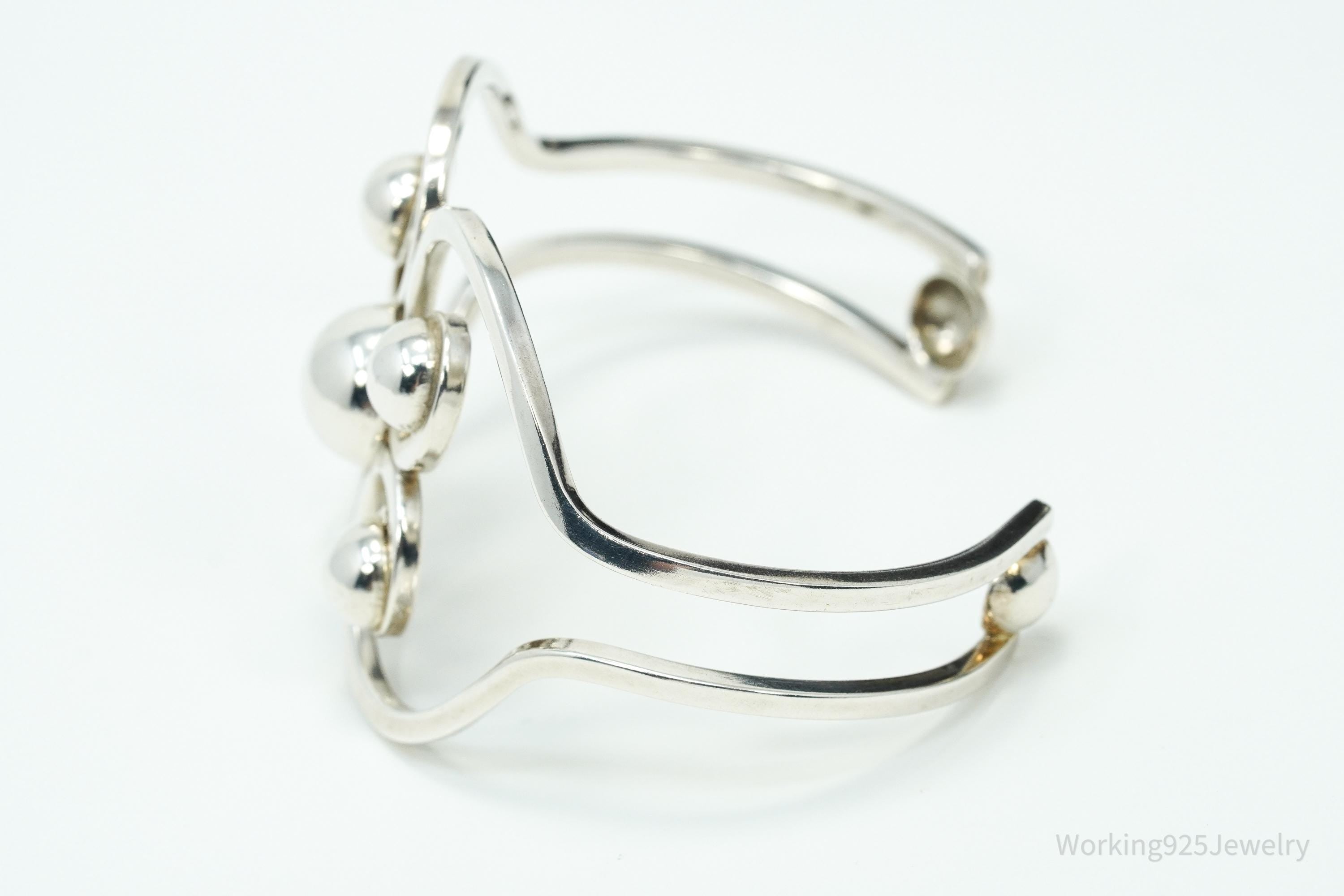 Vintage Mexico Modernist Sterling Silver Bracelet - 6 5/8"