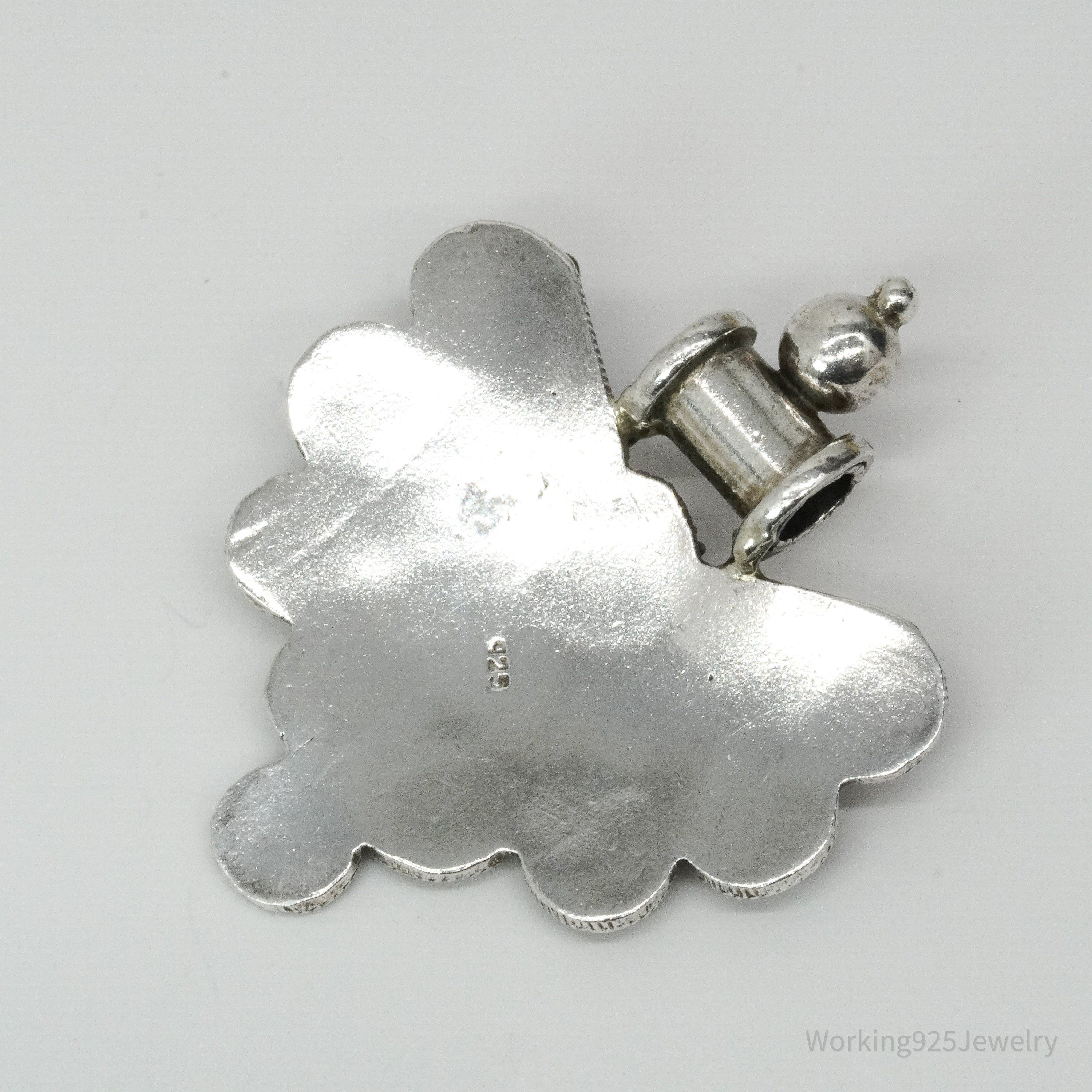 Vintage Large Filigree Ornate Sterling Silver Pendant