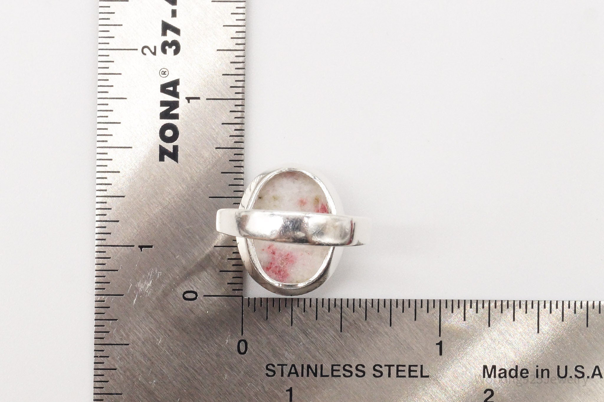 Vintage Modernist Cinnabrite Sterling Silver Ring - Size 6