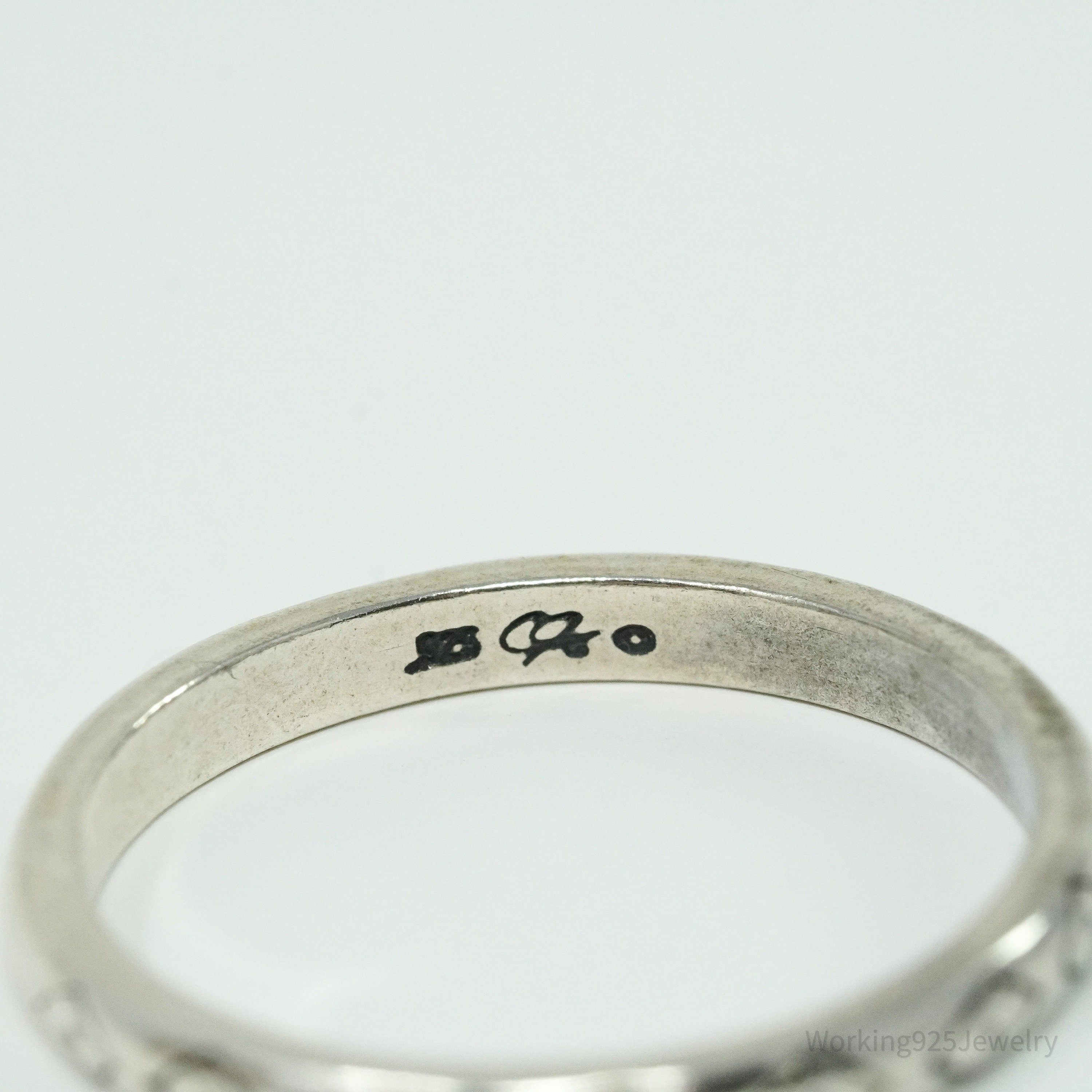 Vintage Native Designer Carolyn Pollack Sterling Silver Band Ring - Size 9.25