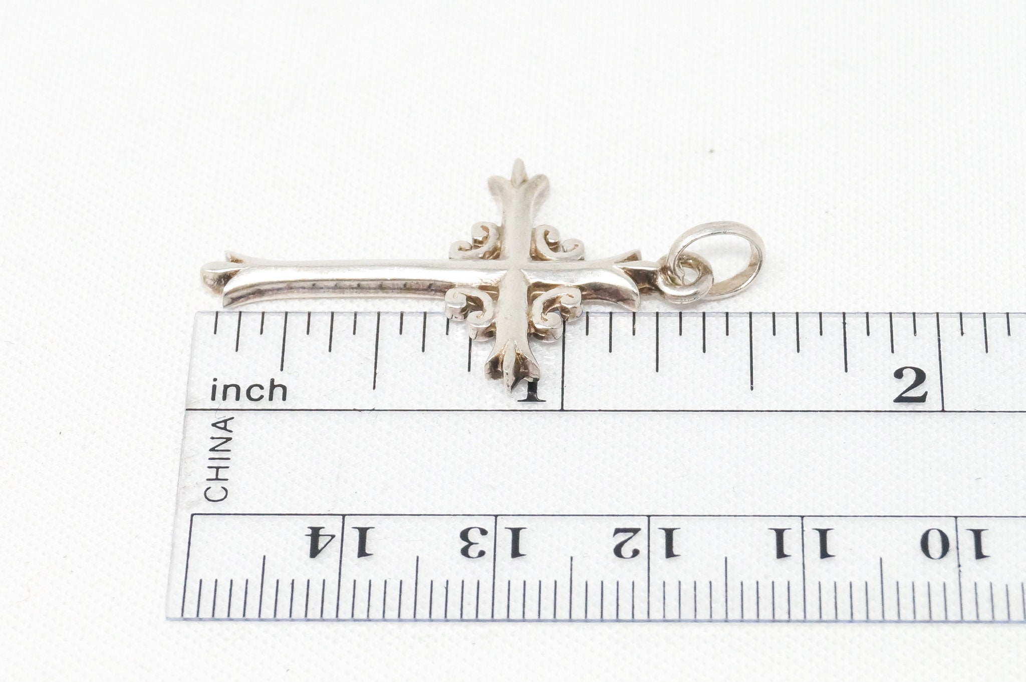 Vintage Cross Sterling Silver Necklace Pendant