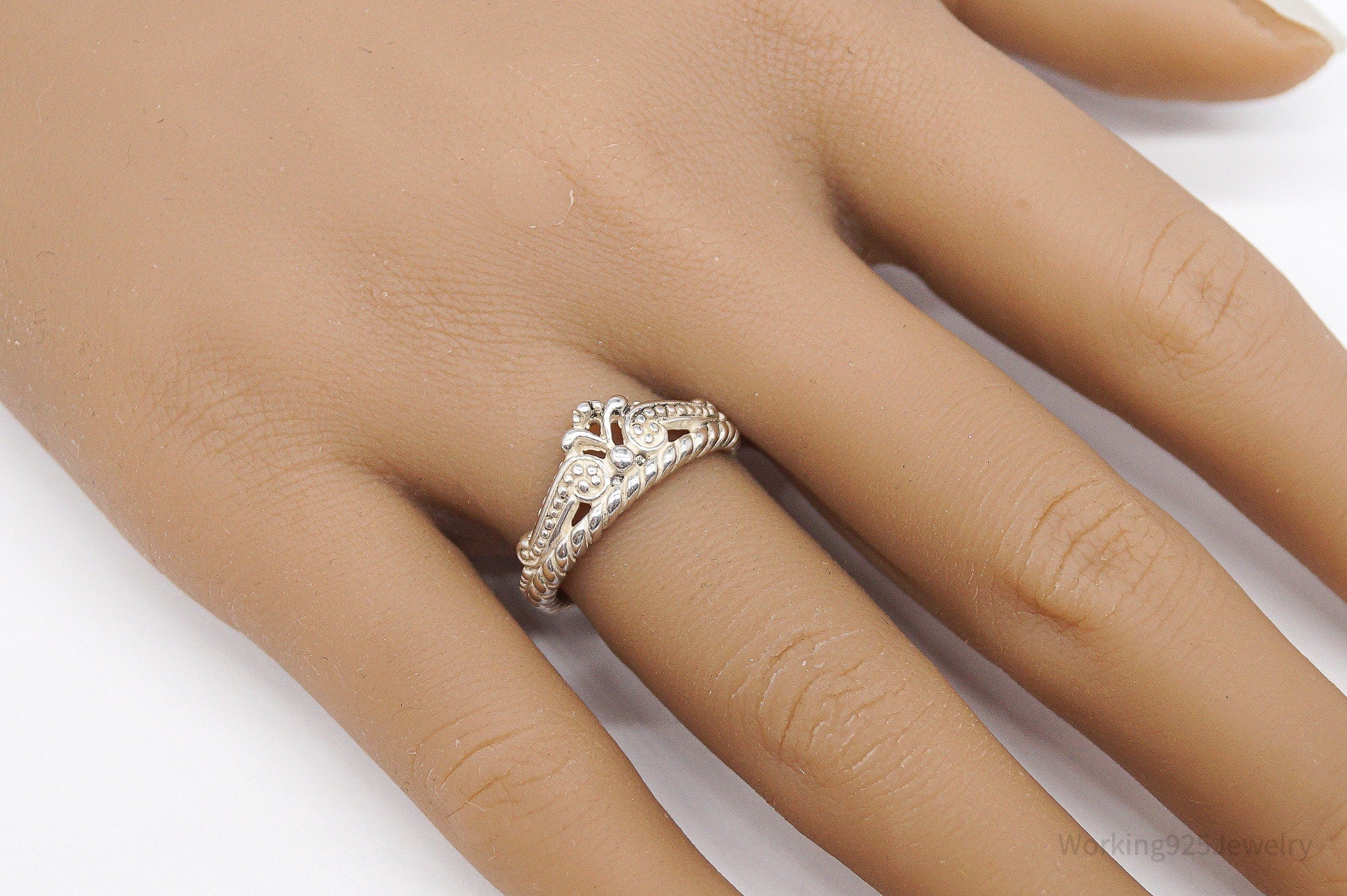 Vintage Native Designer Carolyn Pollack Relios Crown Sterling Silver Ring - Size 7