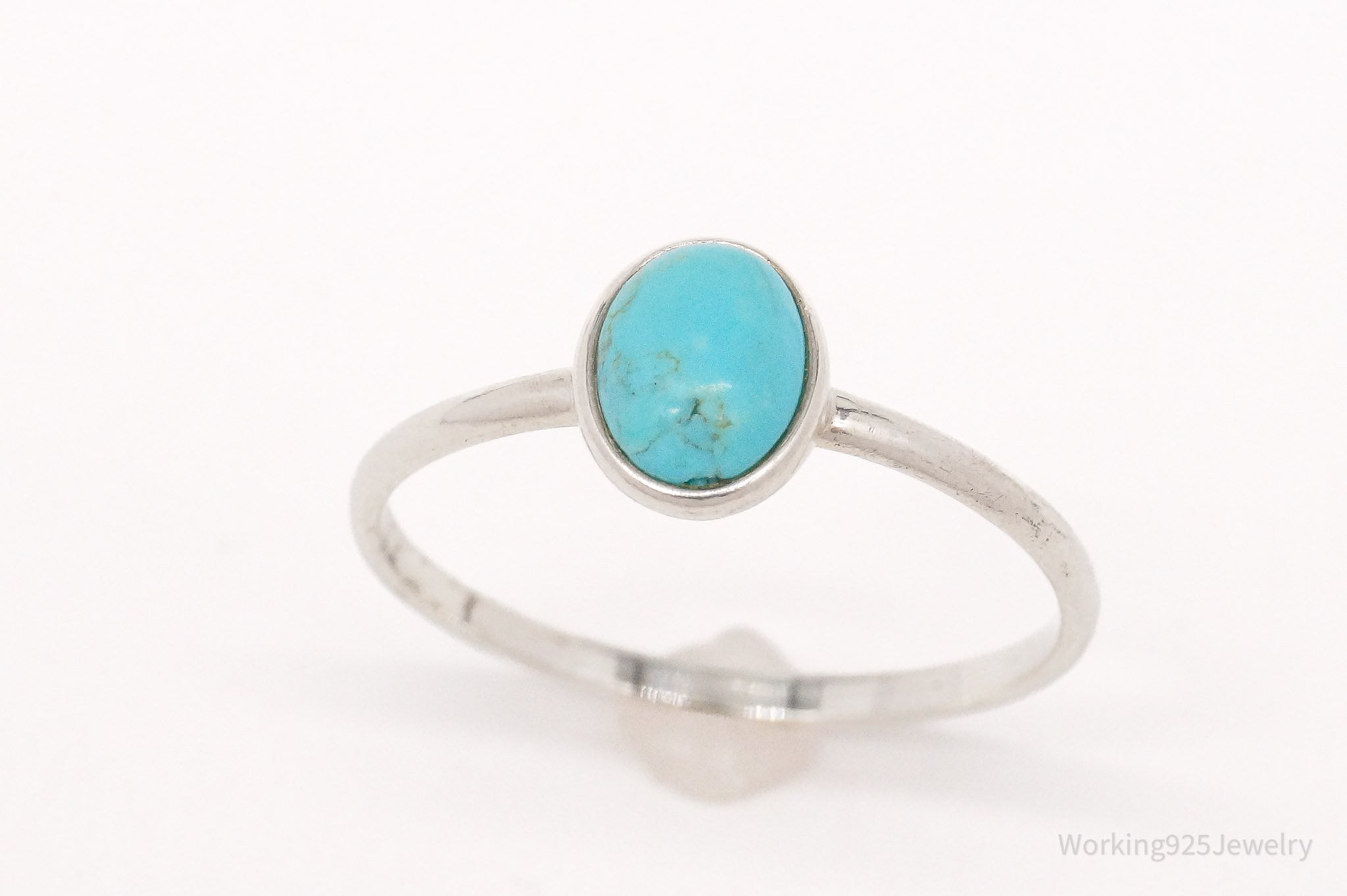 Vintage Designer Boma Turquoise Sterling Silver Ring - Size 7