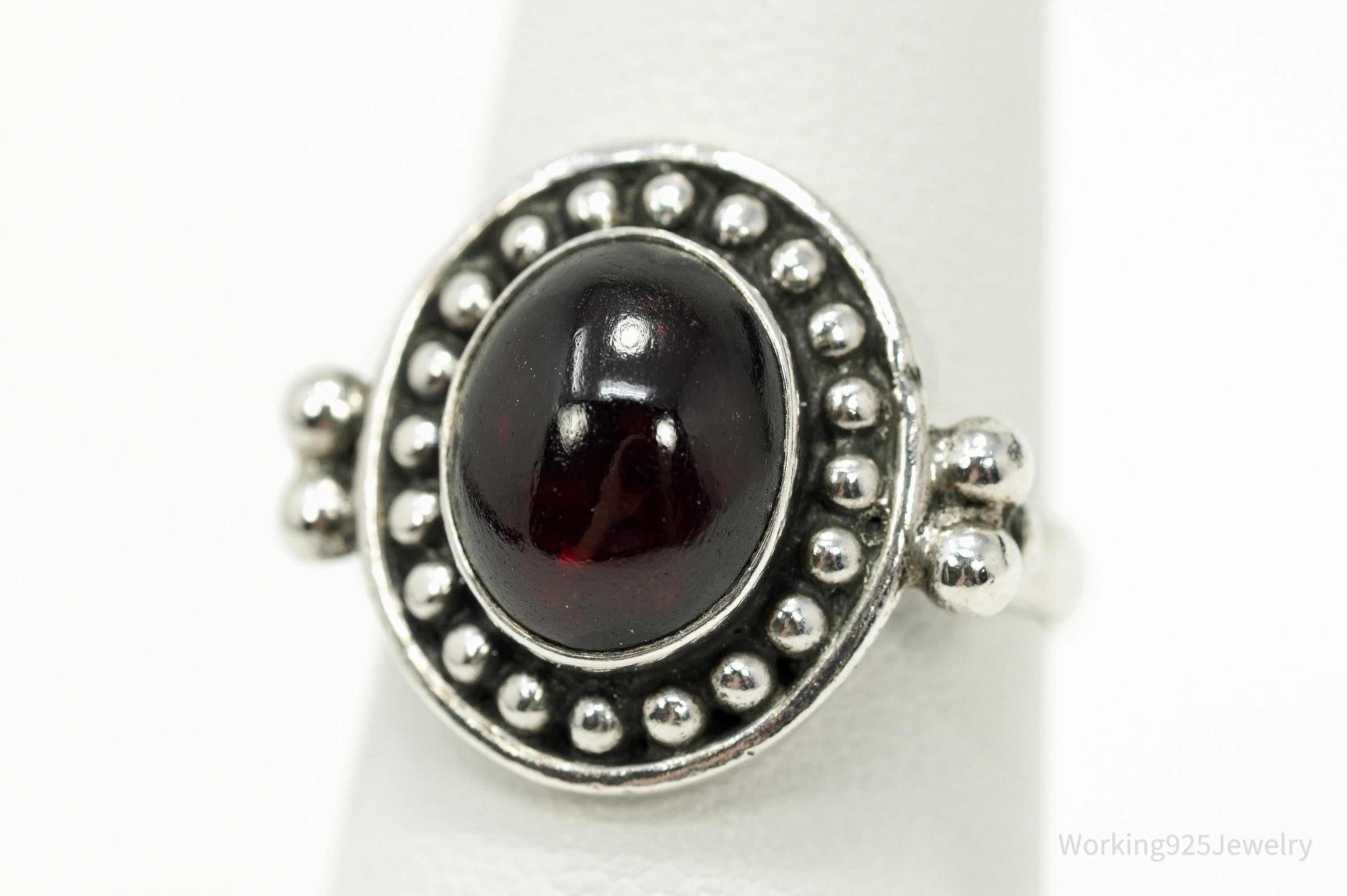 Vintage Rhodolite Garnet Sterling Silver Ring - Size 7.25