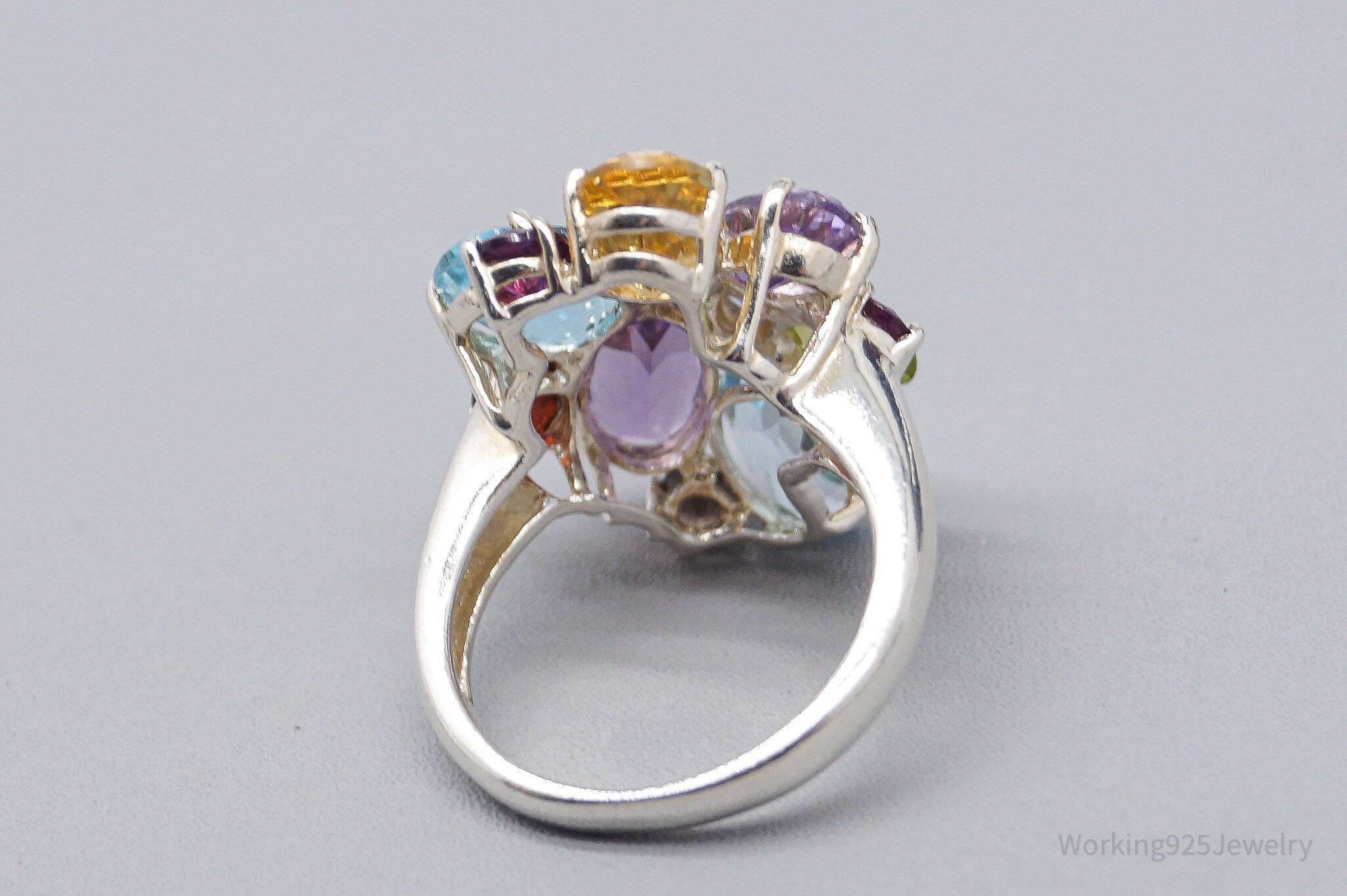 QVC Multi Gemstone Sterling Silver Ring - Size 7.25