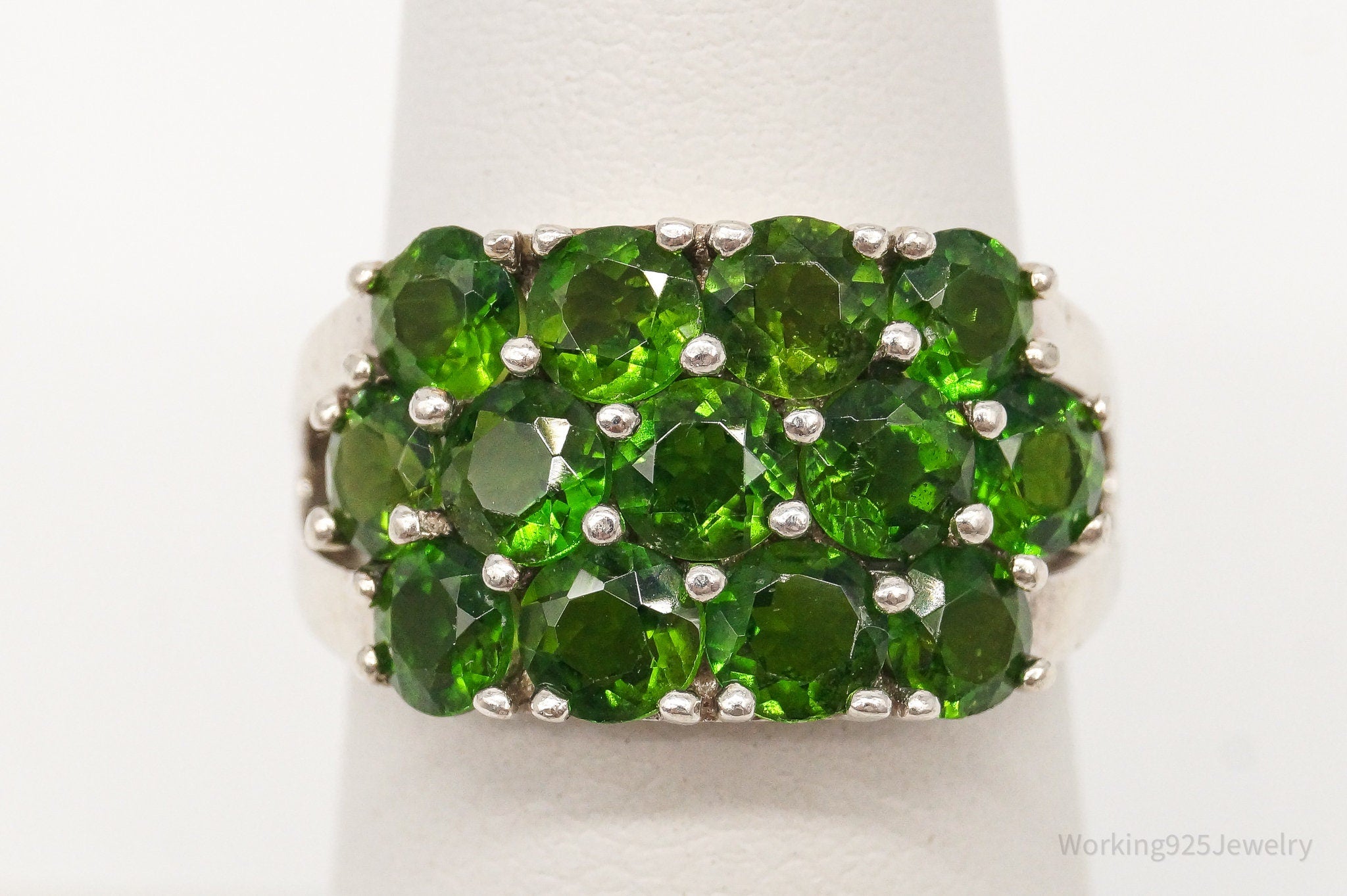 Vintage Peridot Sterling Silver Ring - Size 6