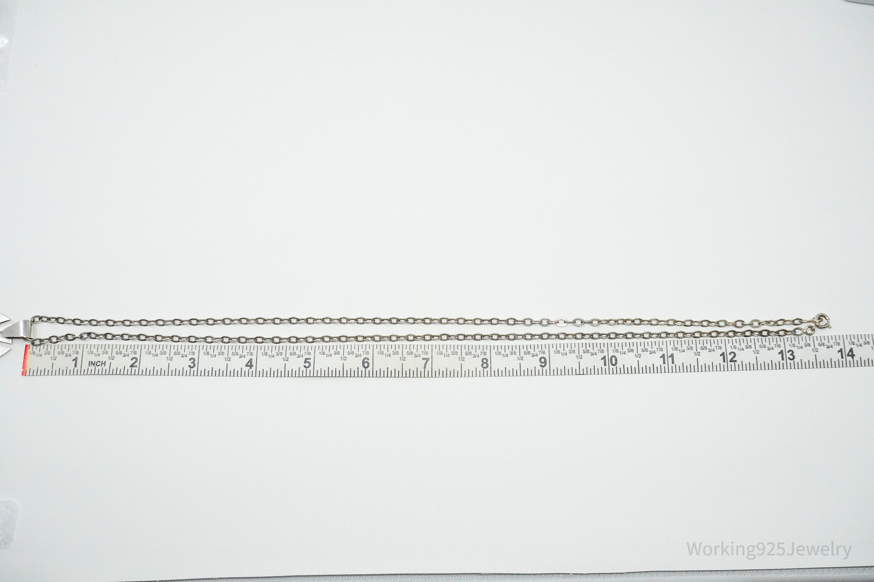 Vintage Large African Cross Silver Necklace 24"