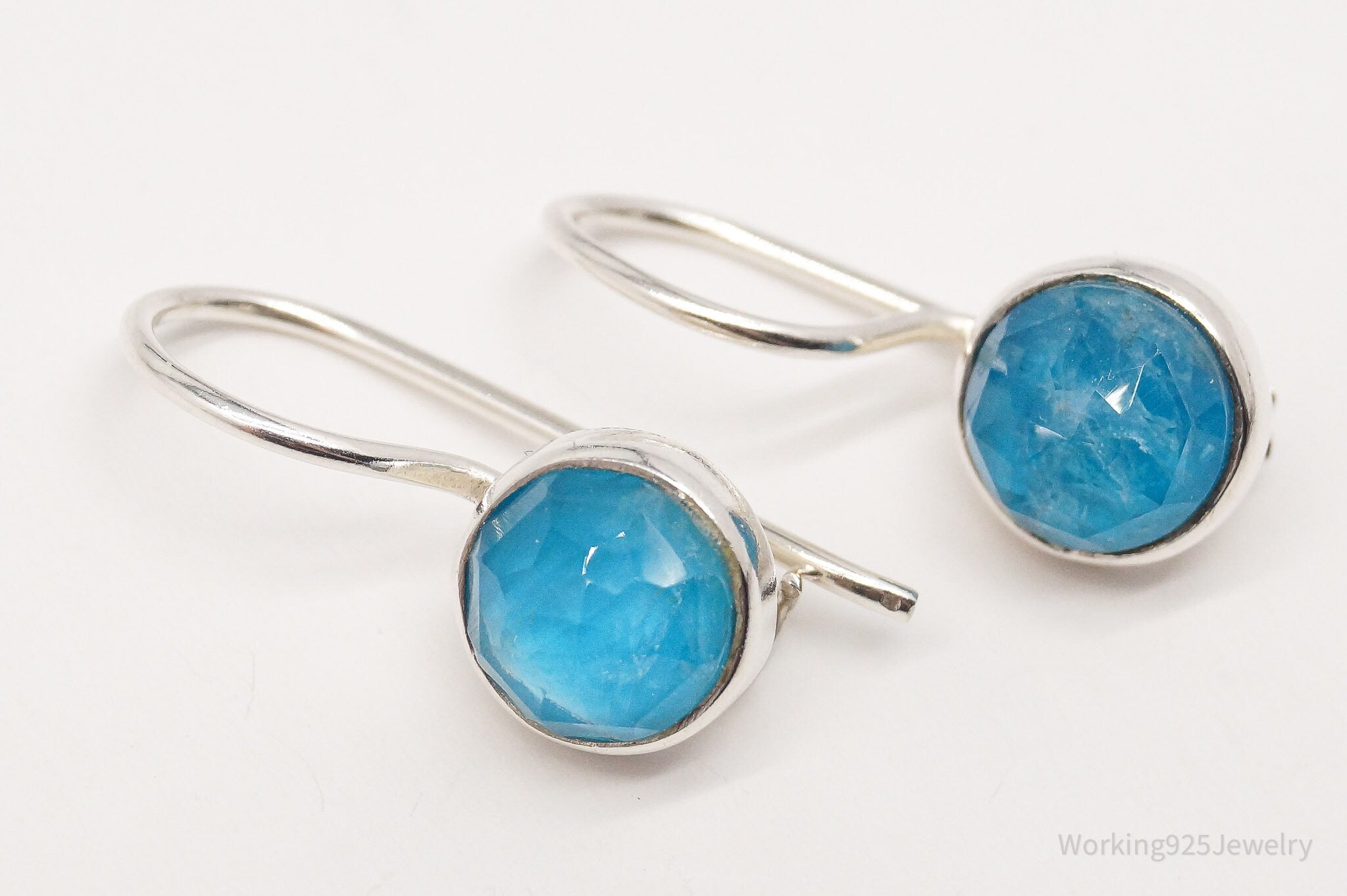 Vintage Blue Apatite Sterling Silver Earrings