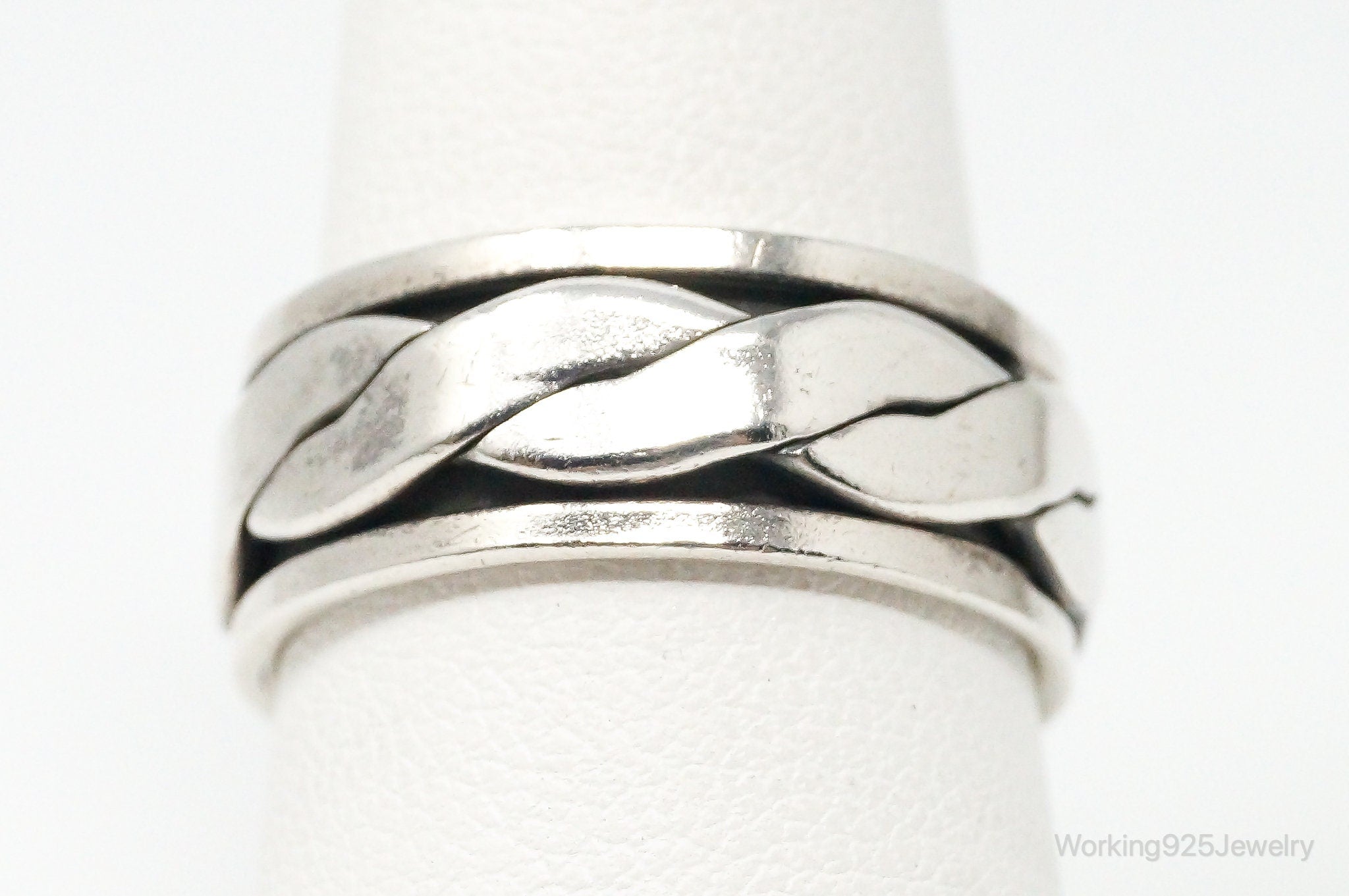 Vintage Spinner Spinning Cable Twist Sterling Silver Band Ring Size 8.75