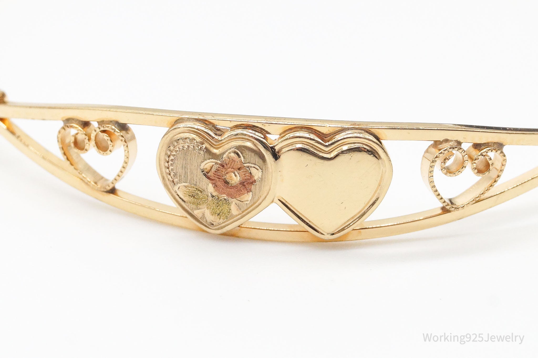 Vintage Kiddie Kraft 14K Gold Filled Linked Hearts Bracelet