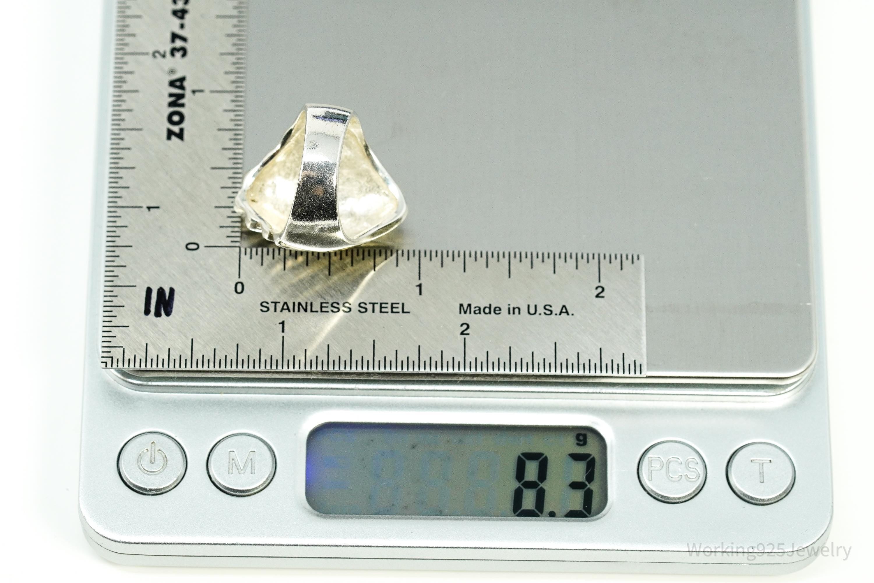 Vintage Mexico Art Deco Style Sterling Silver Ring - Size 6