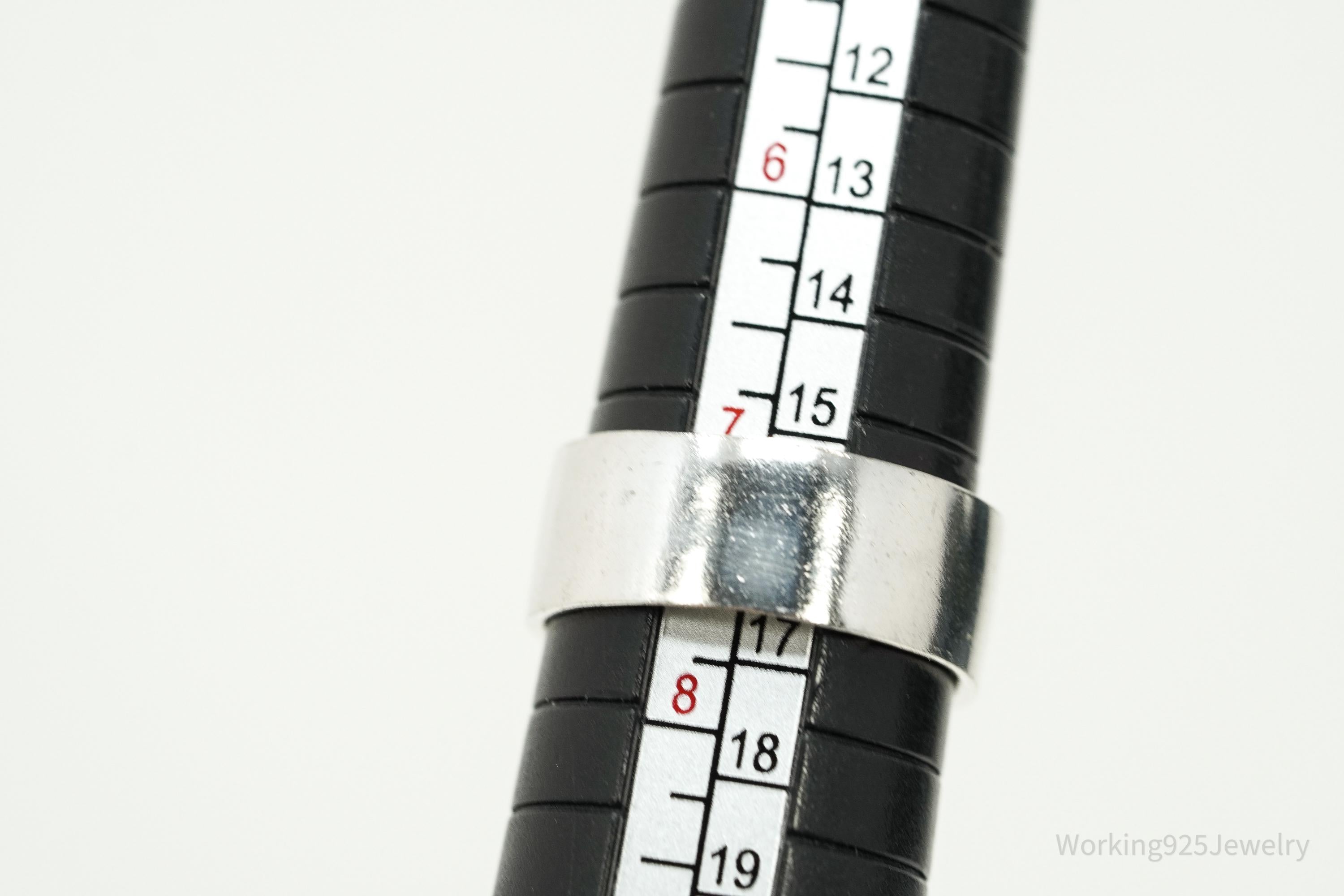 Vintage Chinese Sterling Silver Band Ring - Size 7.5