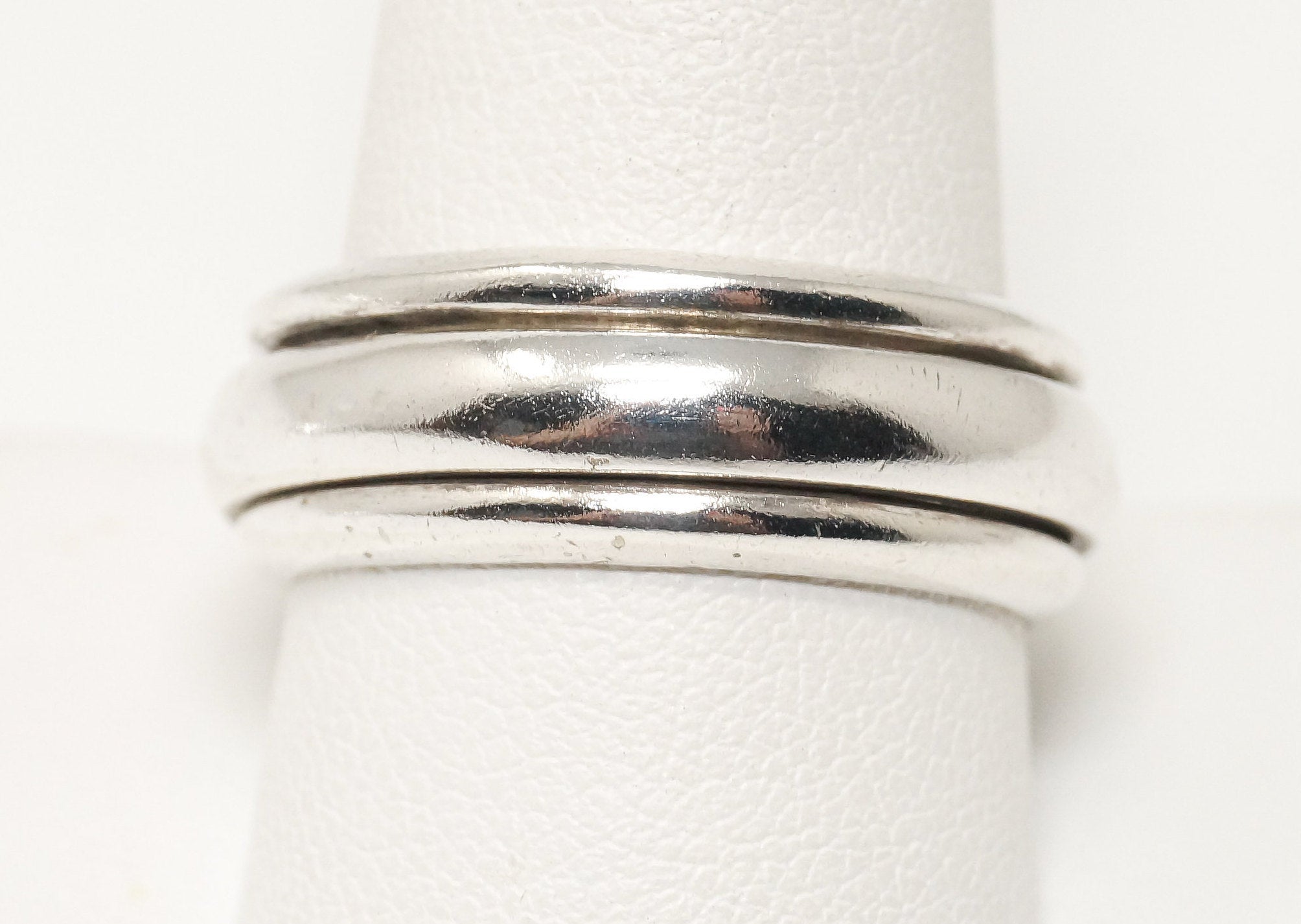 Vintage Mexico Modern Sterling Silver Spinner Ring - Sz 10.5