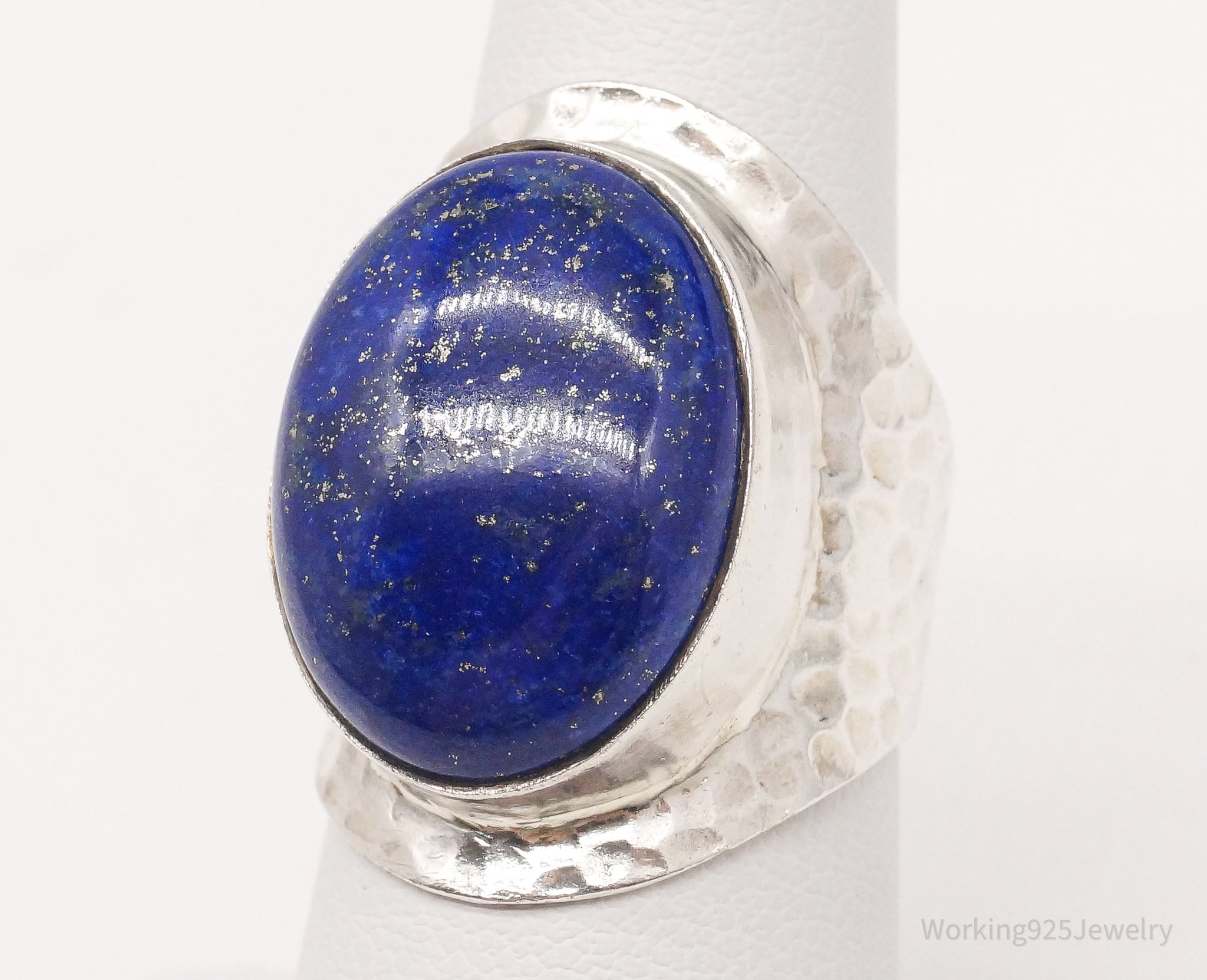 Vintage Lapis Lazuli Sterling Silver Ring Size 6.75